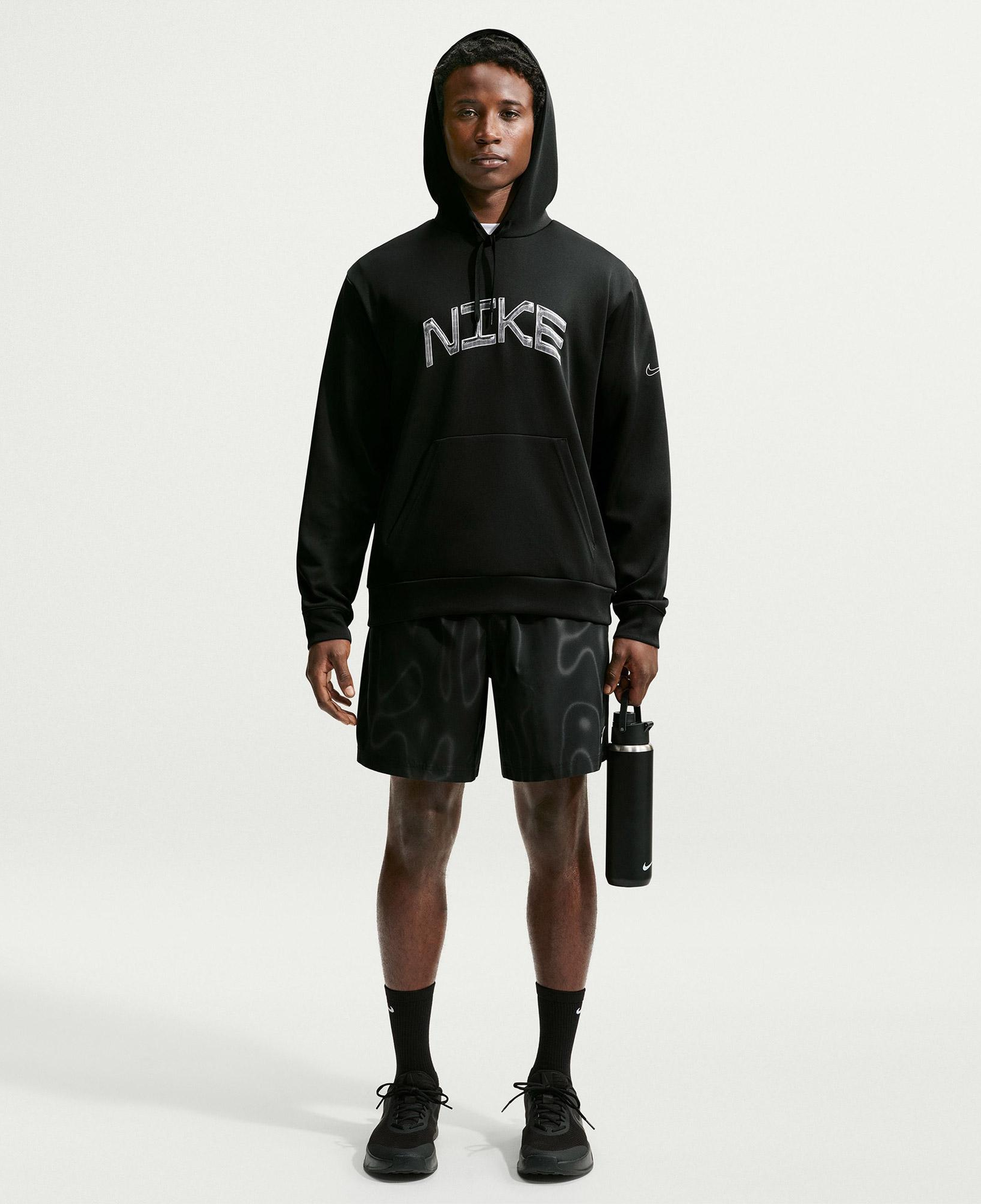 Nike Dri-Fit UV Flex Fleece Erkek Siyah Hoodie