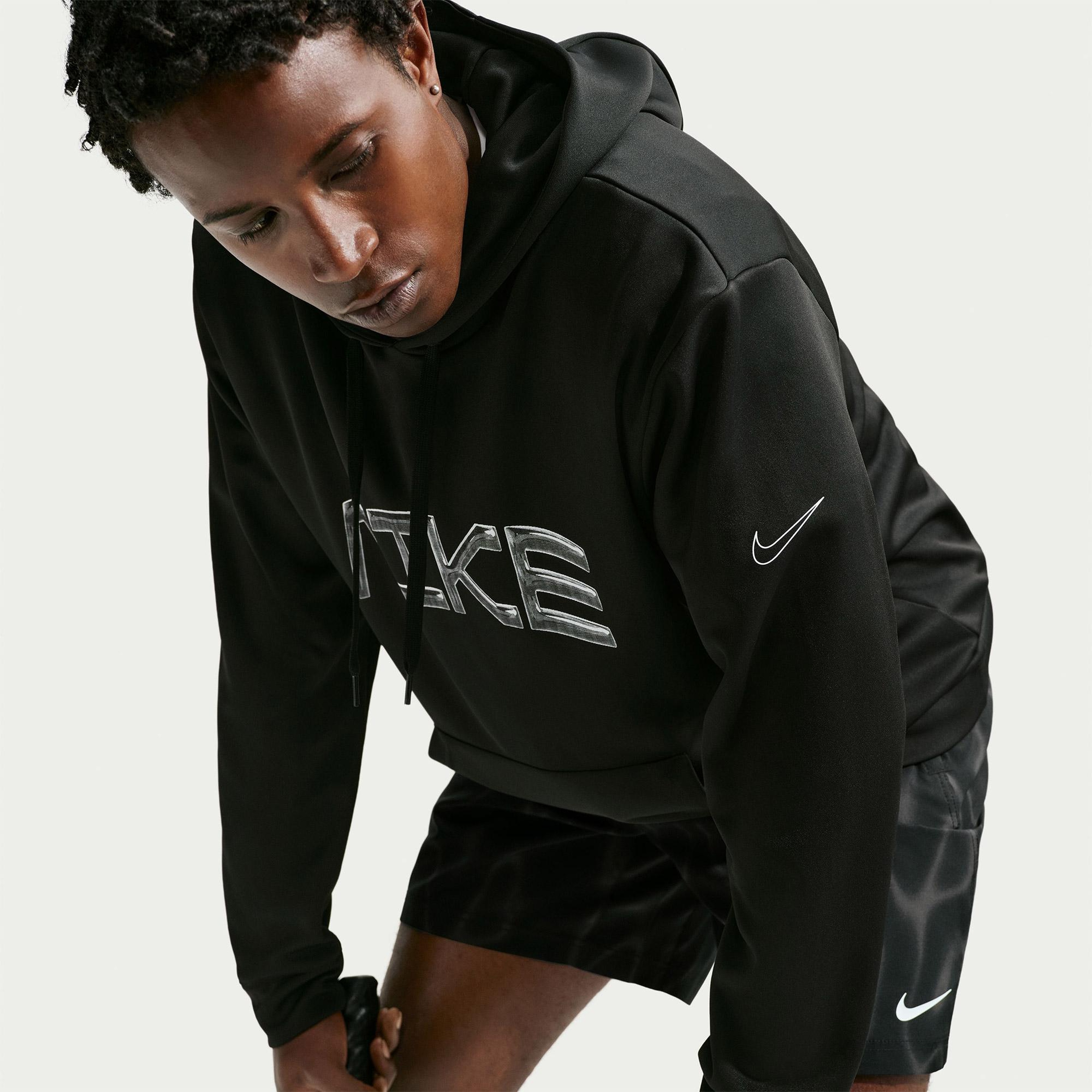 Nike Dri-Fit UV Flex Fleece Erkek Siyah Hoodie