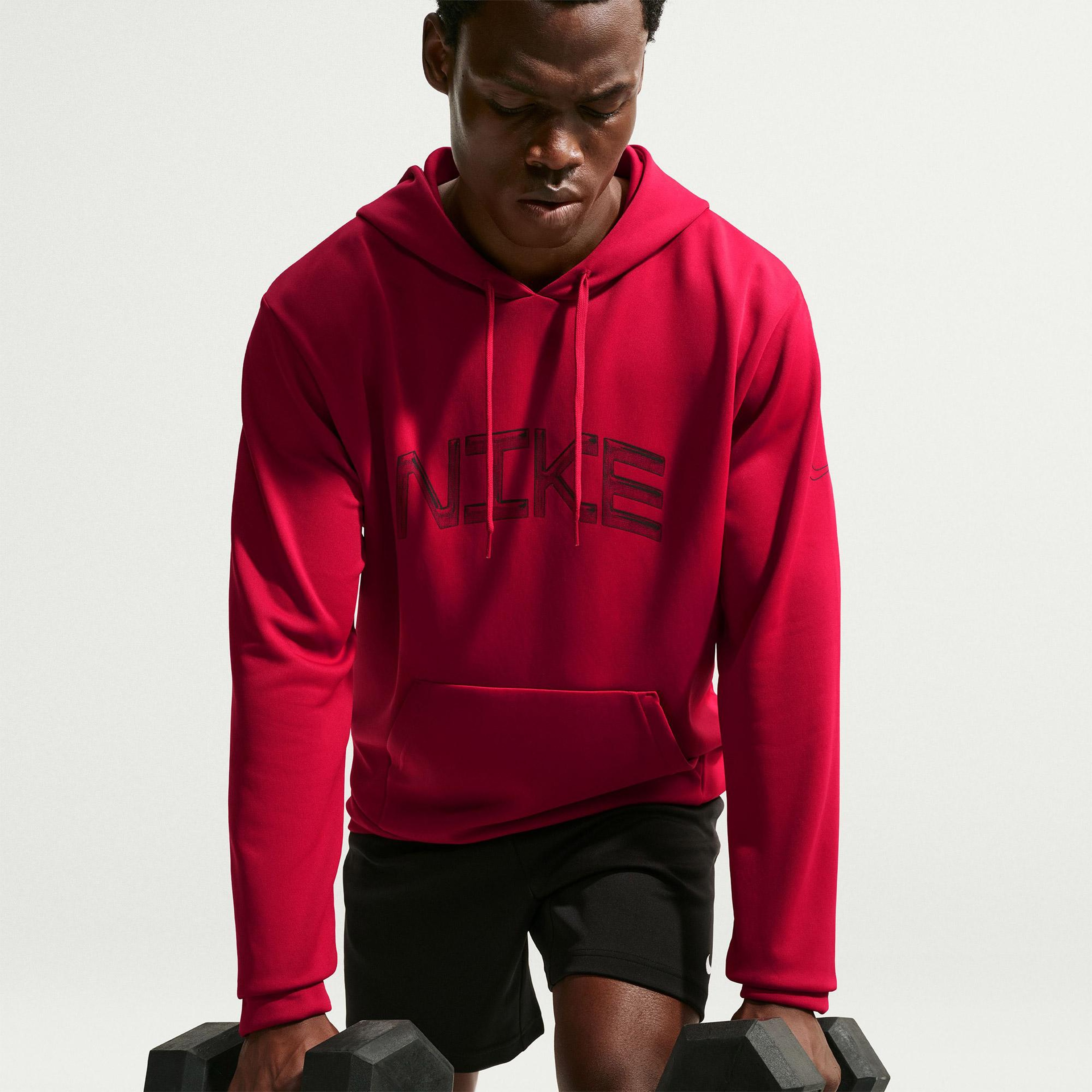 Nike Dri-Fit UV Flex Fleece Erkek Kırmızı Hoodie