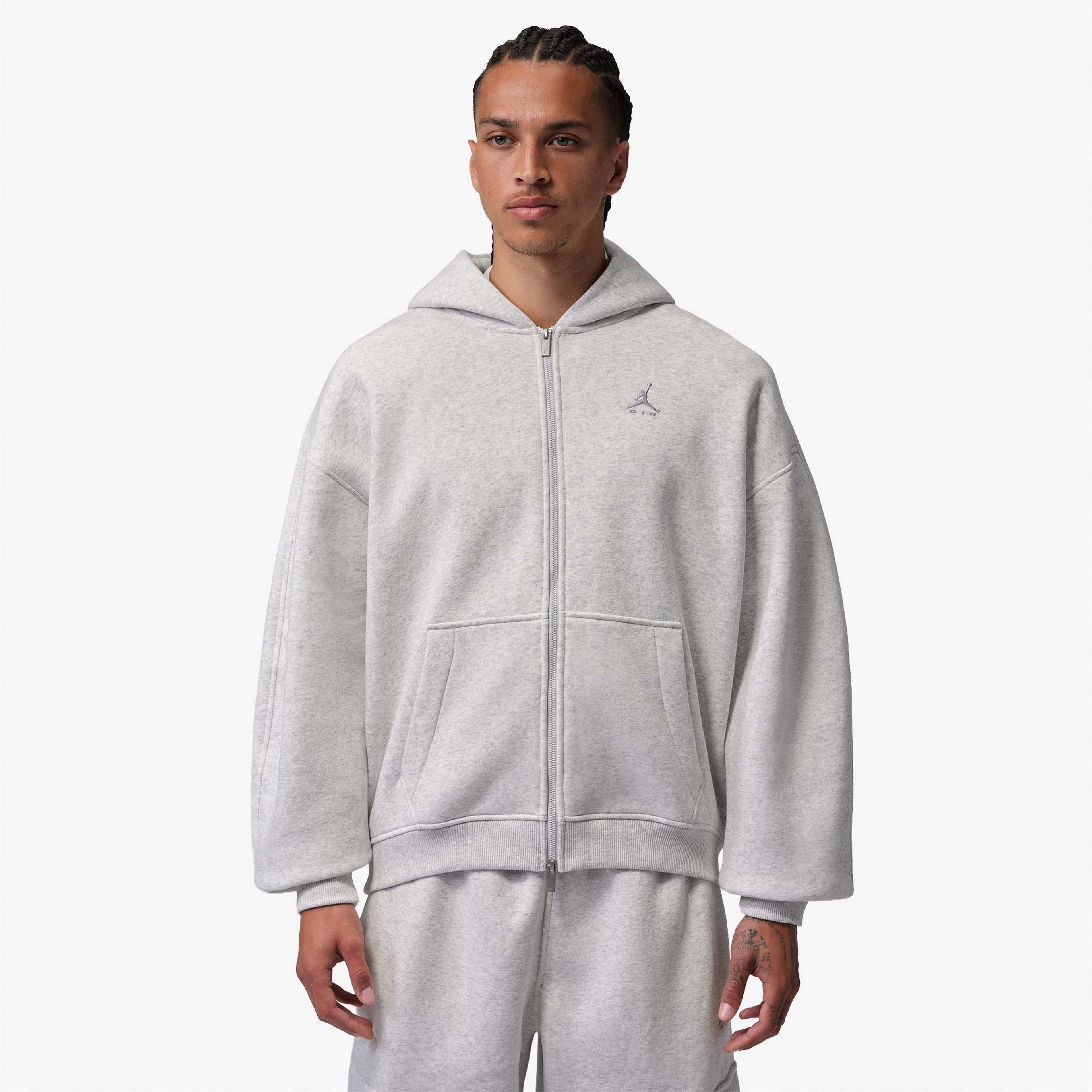 Jordan Brooklyn Fleece Oversize Erkek Gri Eşofman Üstü