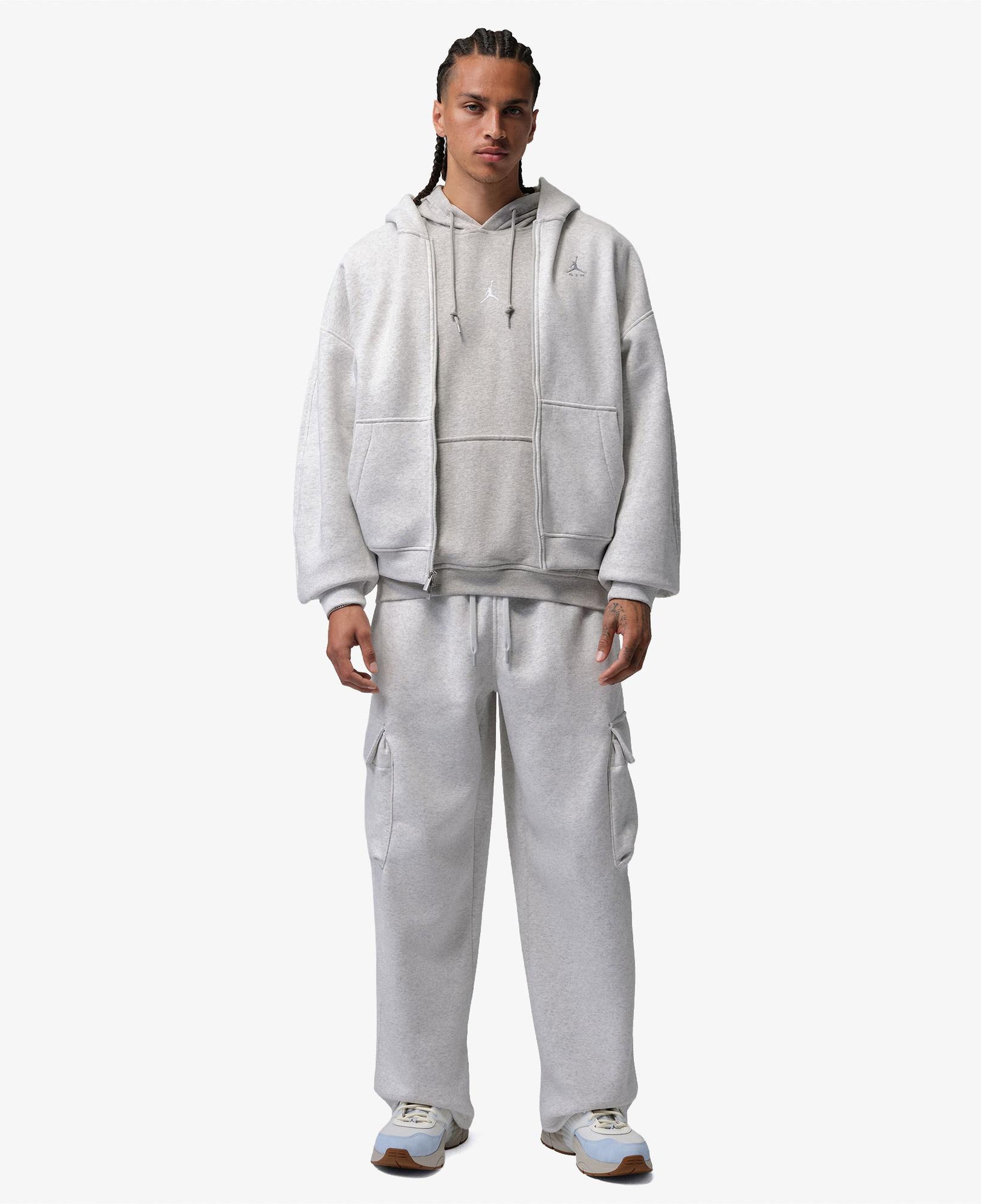 Jordan Brooklyn Fleece Oversize Erkek Gri Eşofman Üstü
