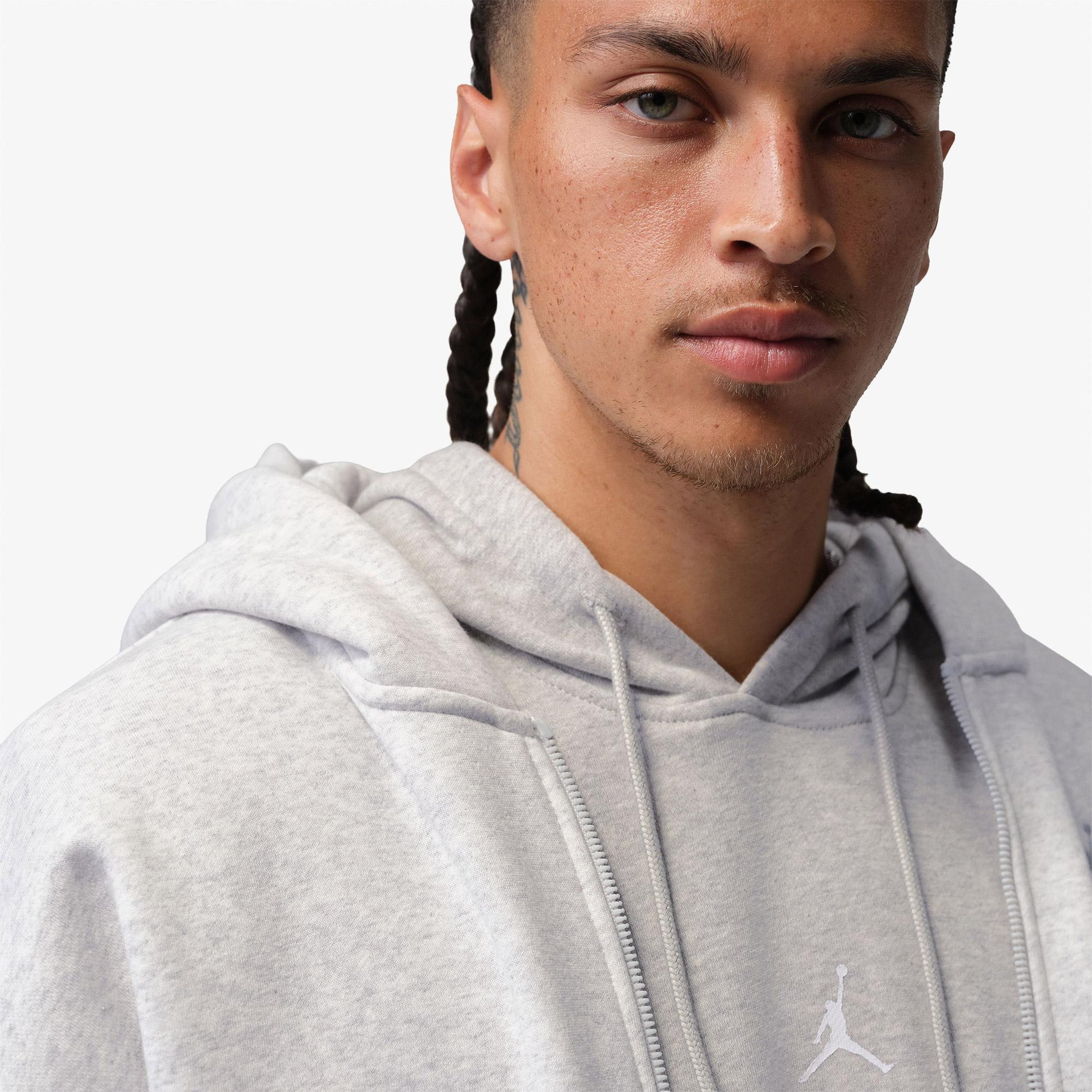 Jordan Brooklyn Fleece Oversize Erkek Gri Eşofman Üstü
