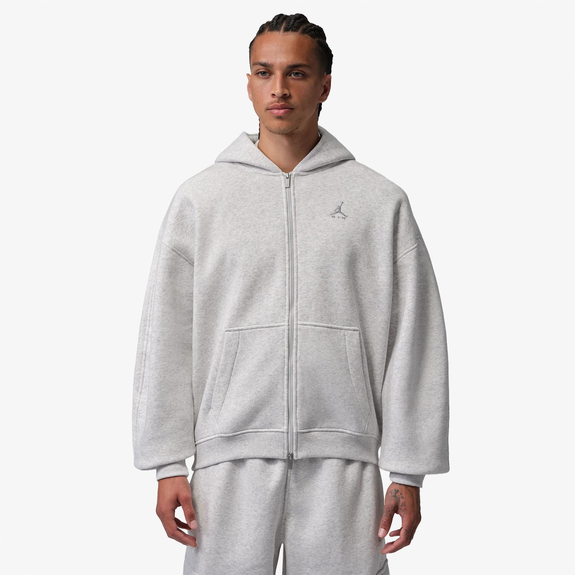 Jordan Brooklyn Fleece Oversize Erkek Gri Eşofman Üstü