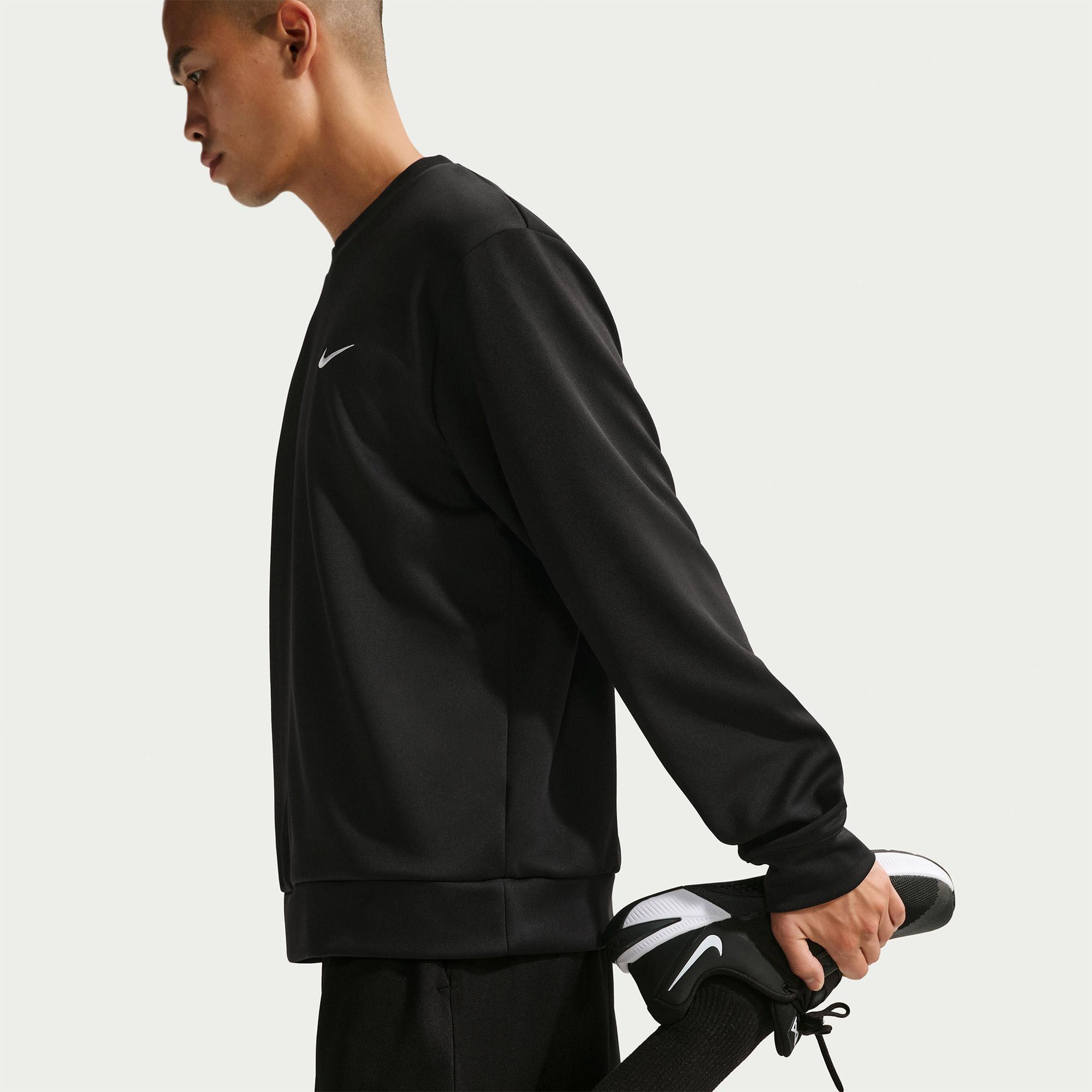 Nike Dri-Fit UV Flex Fleece Crew Erkek Siyah Sweatshirt