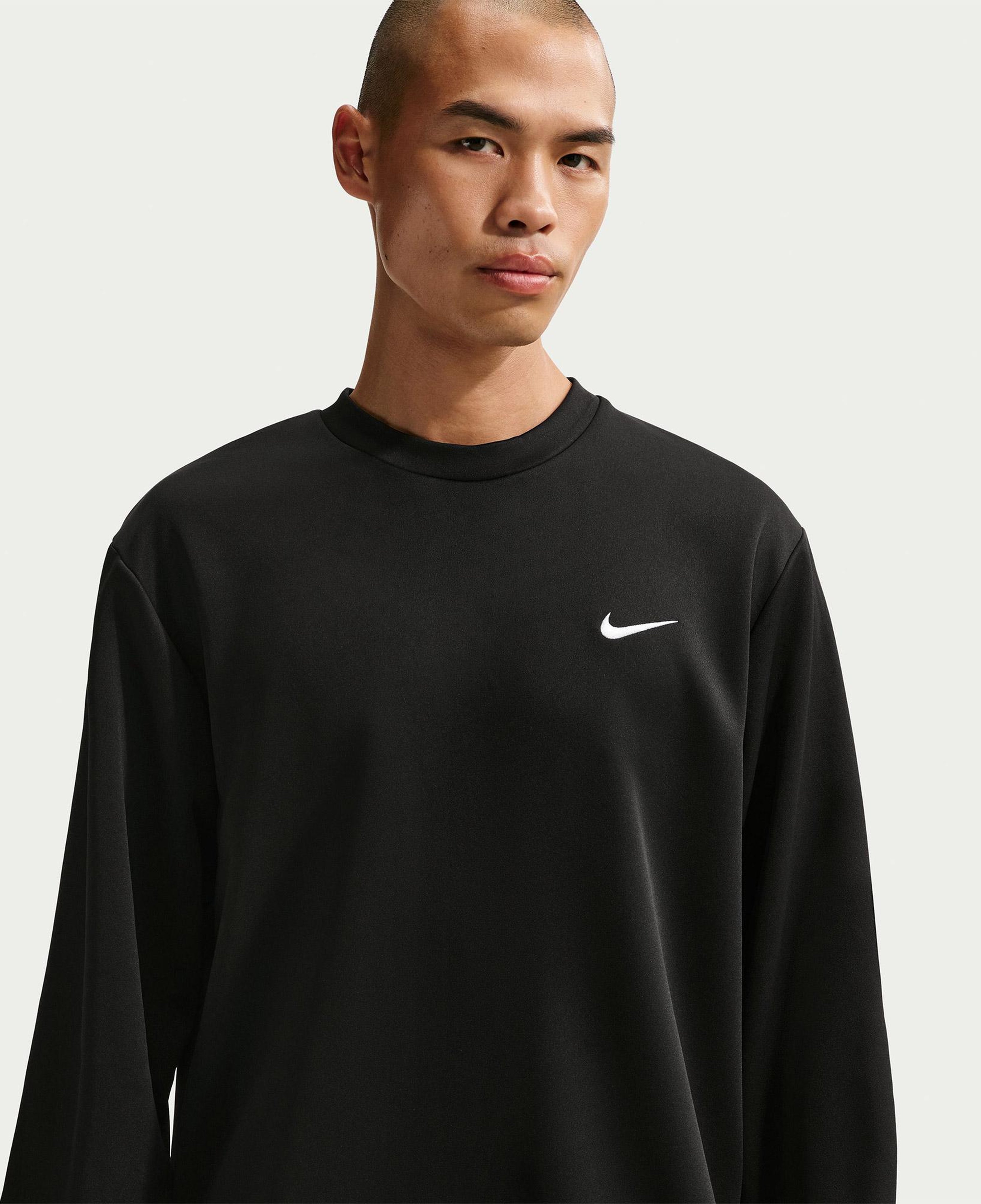 Nike Dri-Fit UV Flex Fleece Crew Erkek Siyah Sweatshirt