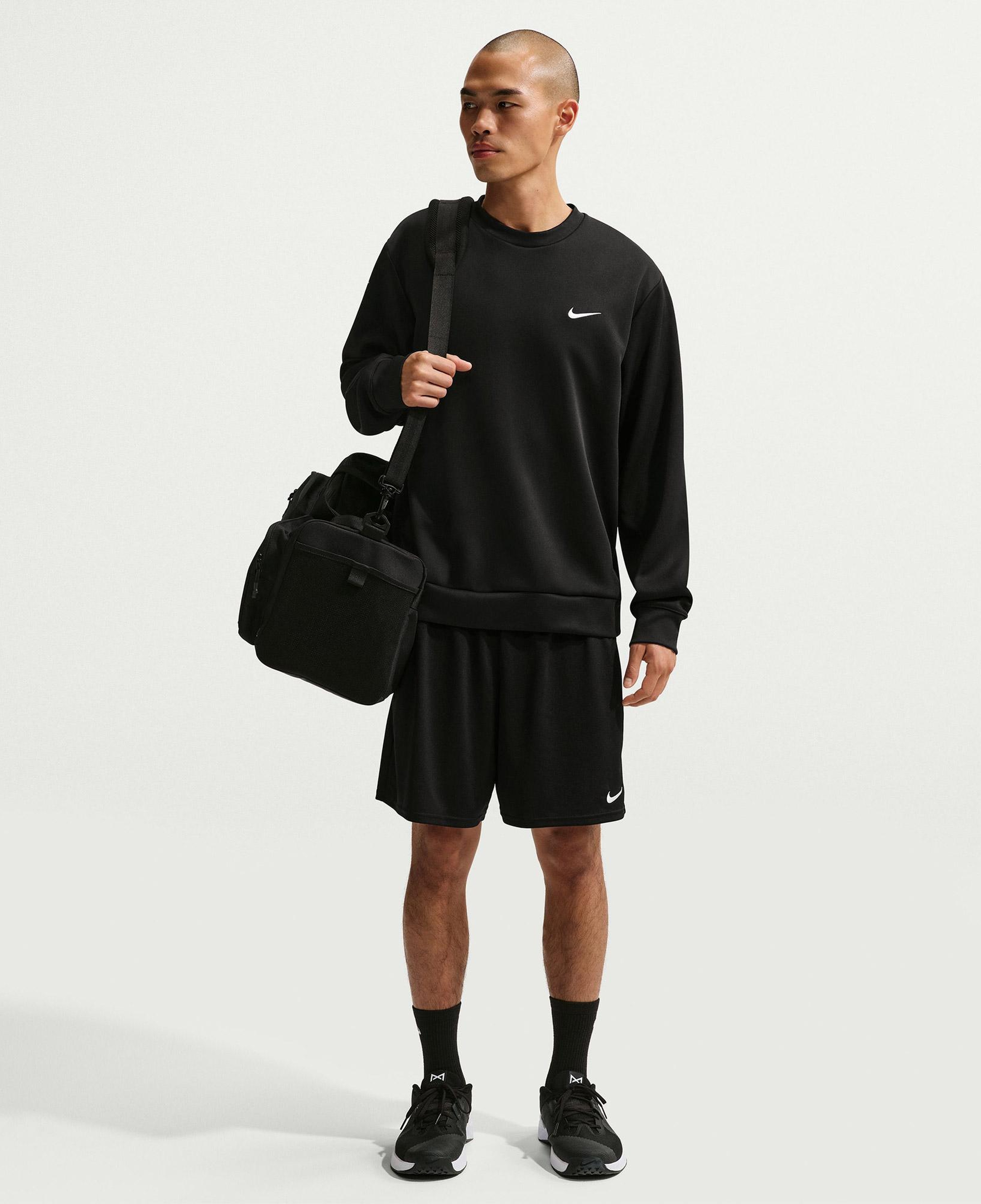 Nike Dri-Fit UV Flex Fleece Crew Erkek Siyah Sweatshirt
