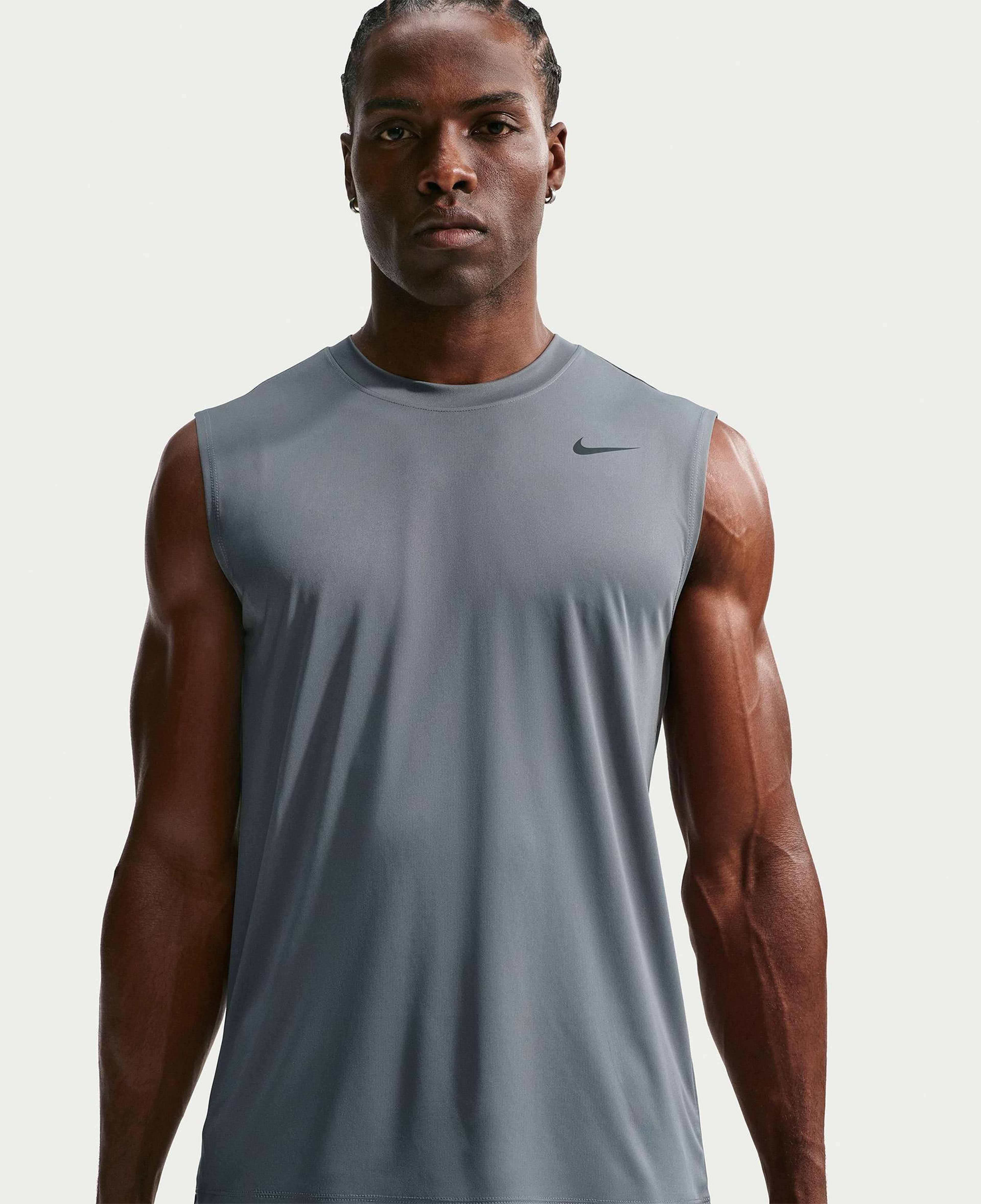 Nike Dri-Fit Sleeveless Flex Erkek Gri T-Shirt