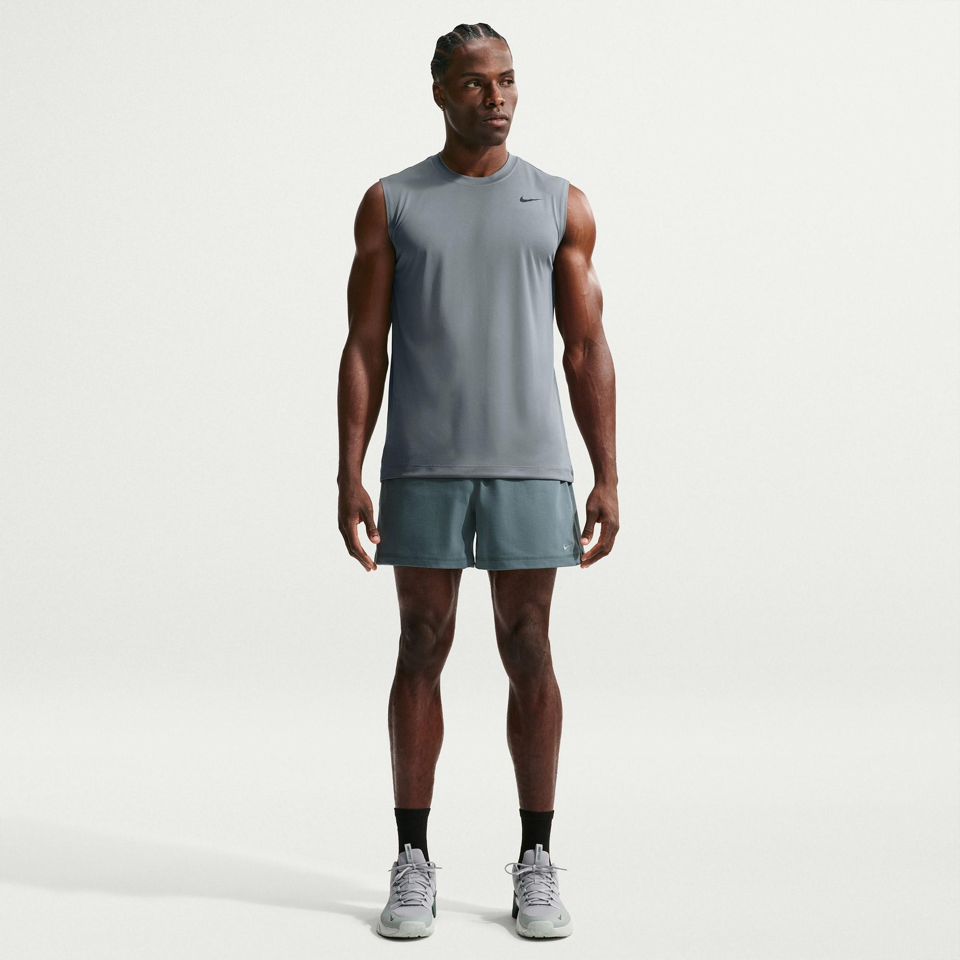Nike Dri-Fit Sleeveless Flex Erkek Gri T-Shirt