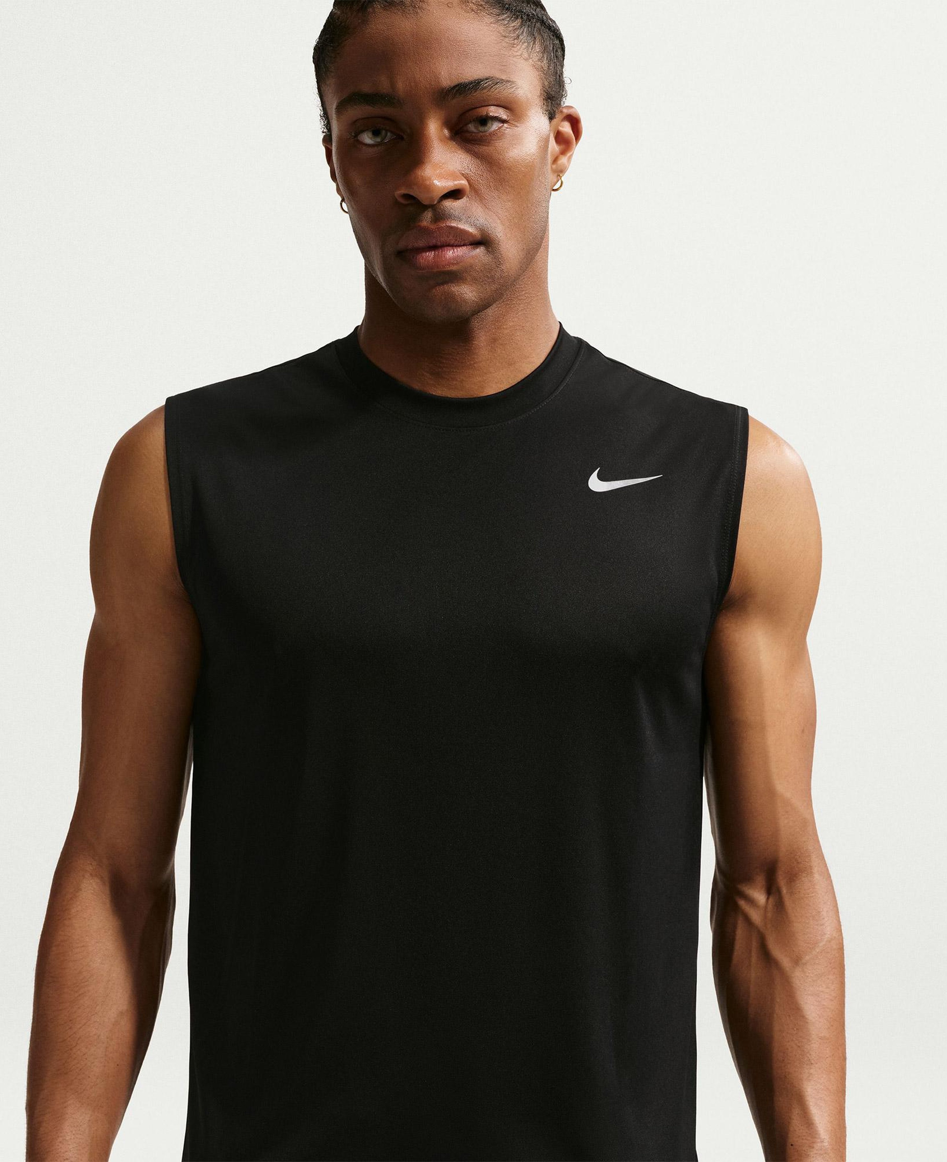 Nike Dri-Fit Sleeveless Flex Erkek Siyah Kolsuz T-Shirt