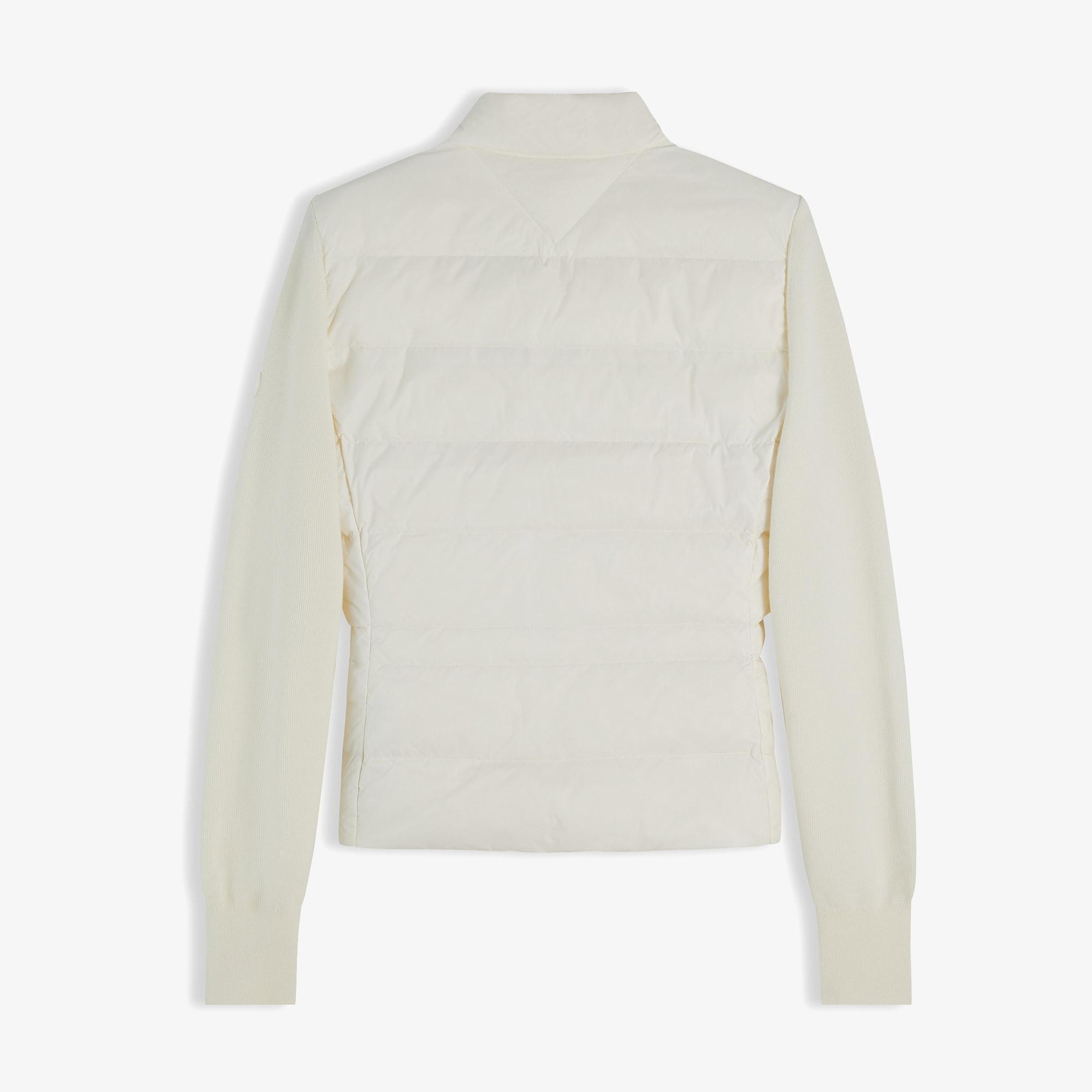 Tommy Hilfiger Down Knit Mix Kadın Beyaz Mont