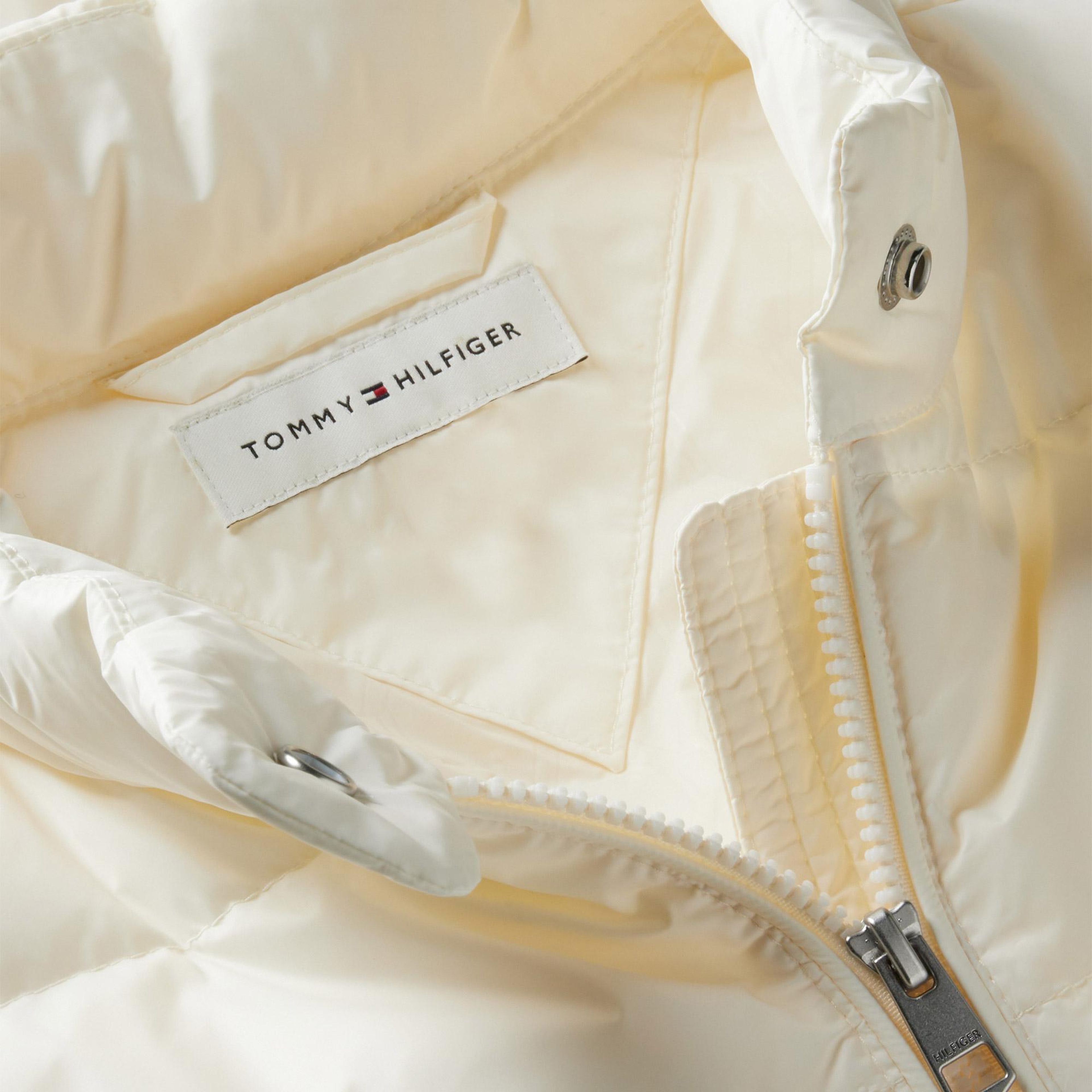 Tommy Hilfiger Down Knit Mix Kadın Beyaz Mont
