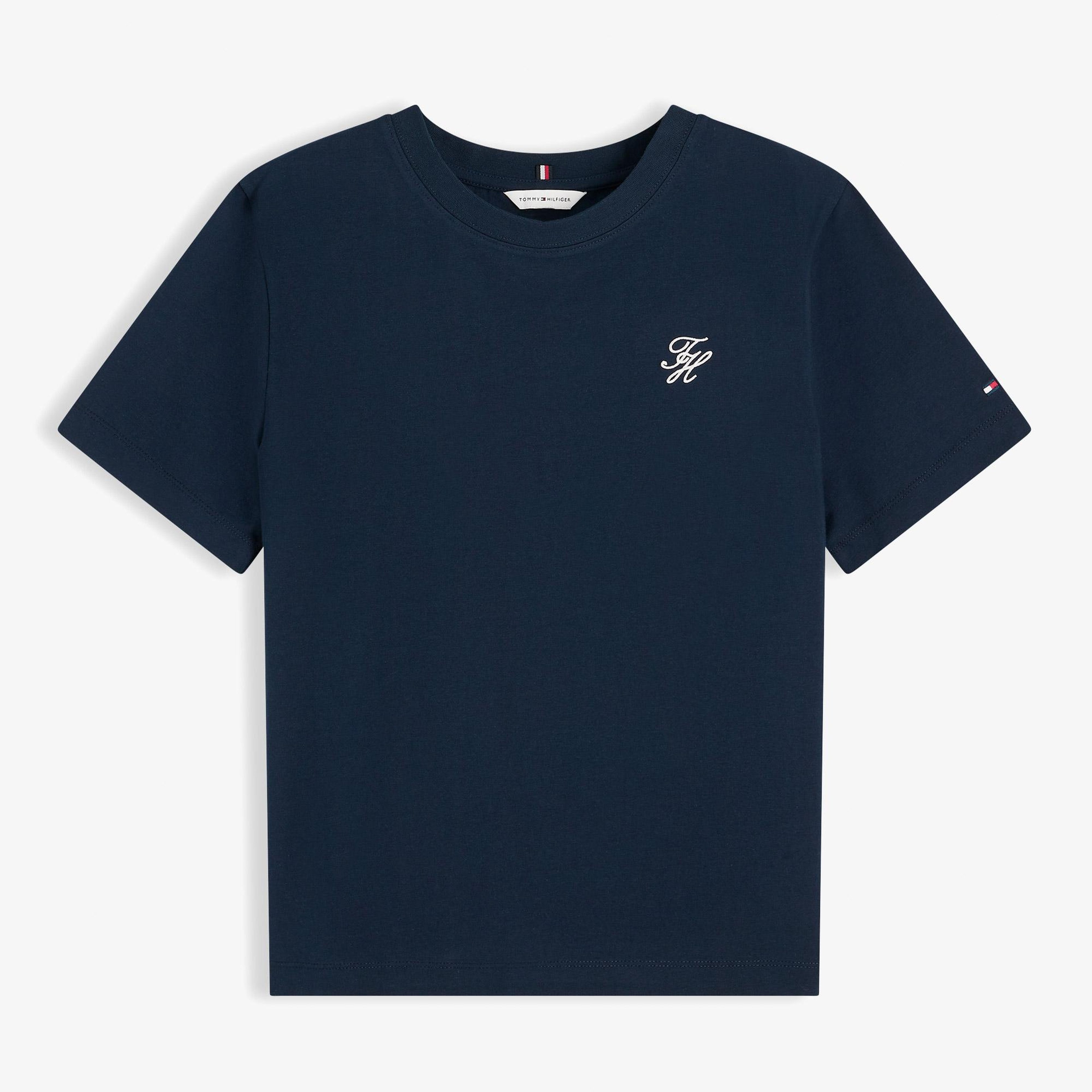 Tommy Hilfiger Script Kadın Mavi T-Shirt