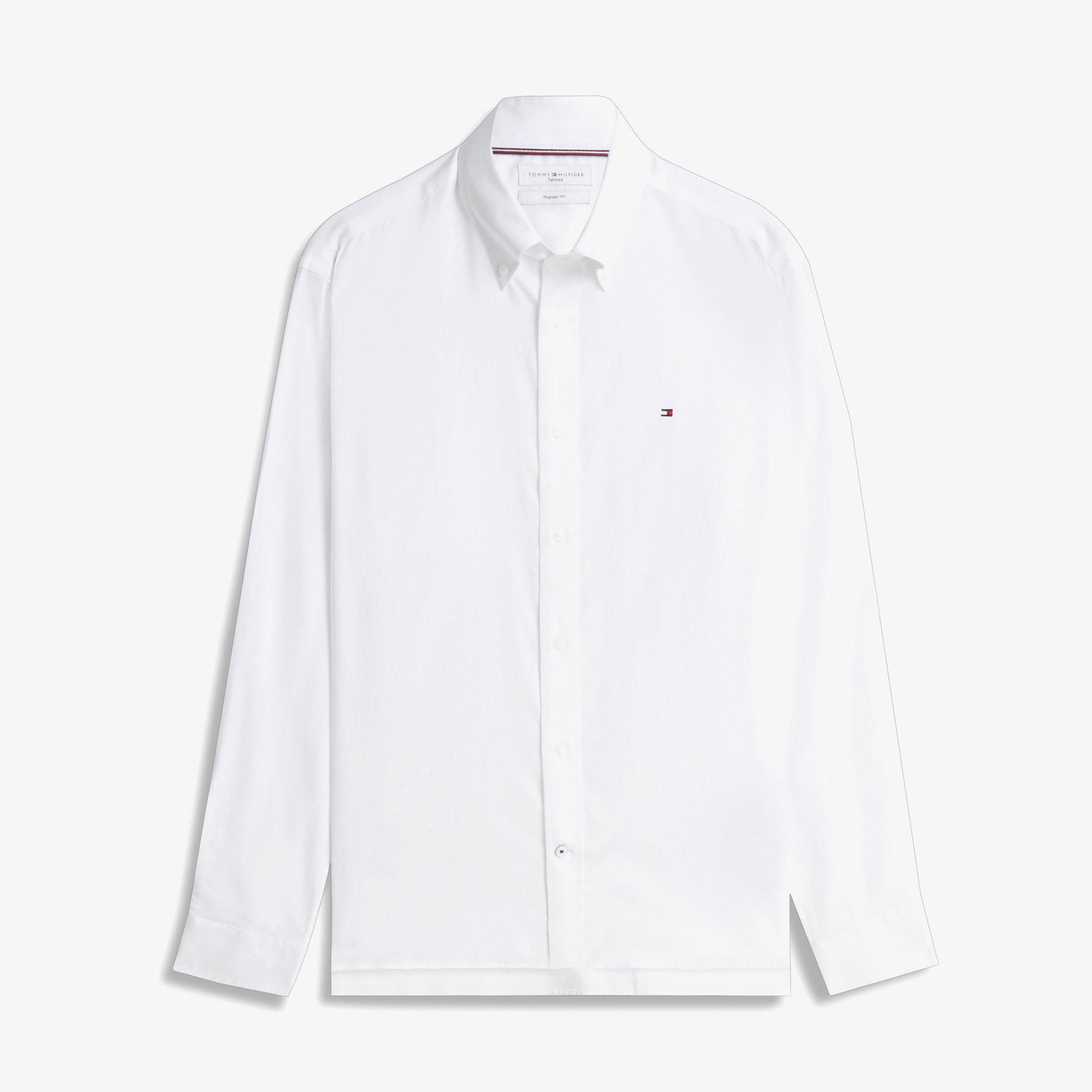 Tommy Hilfiger Oxford Solid Erkek Beyaz Gömlek
