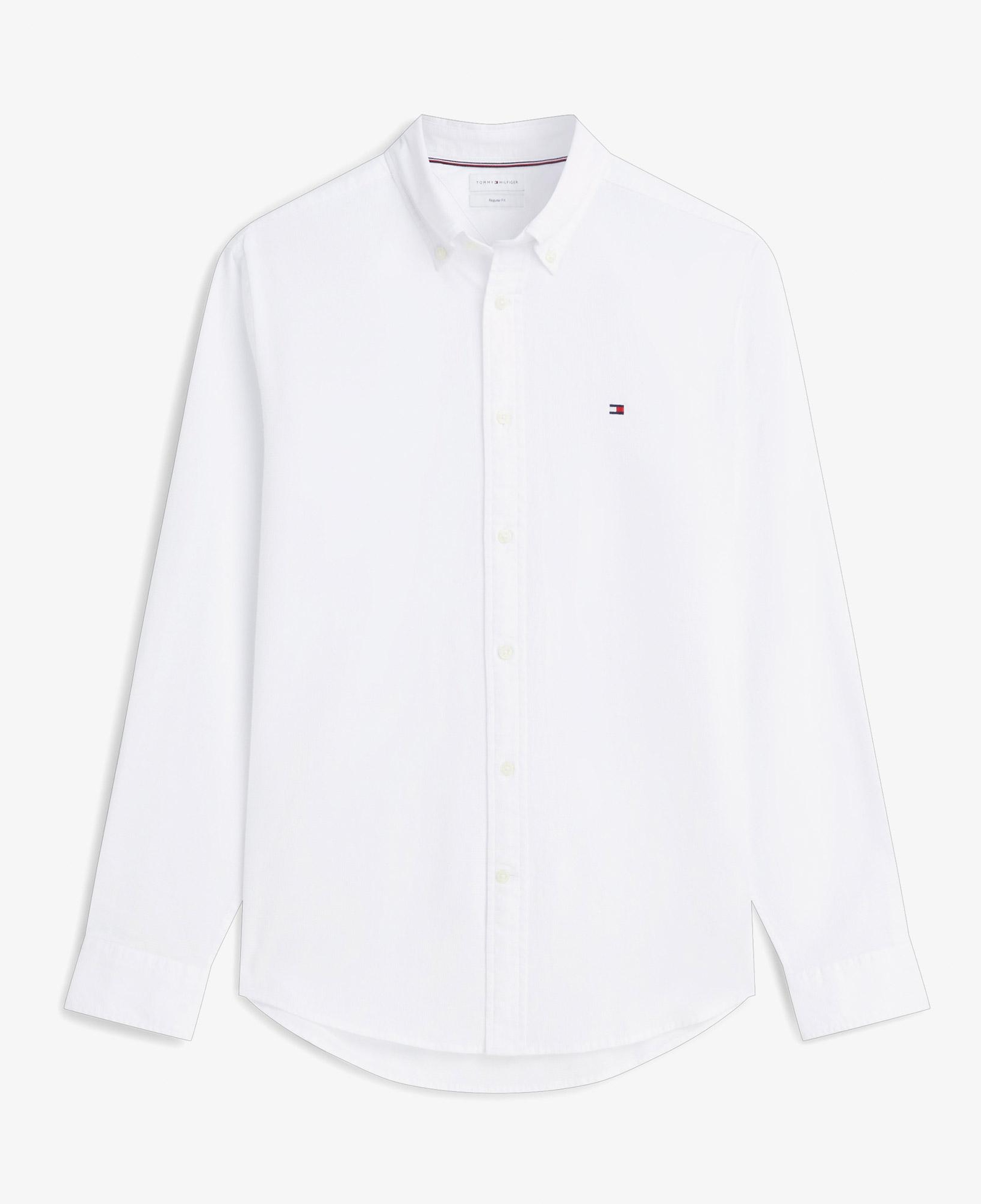 Tommy Hilfiger Flex Pop Mini Dobby Erkek Beyaz Gömlek