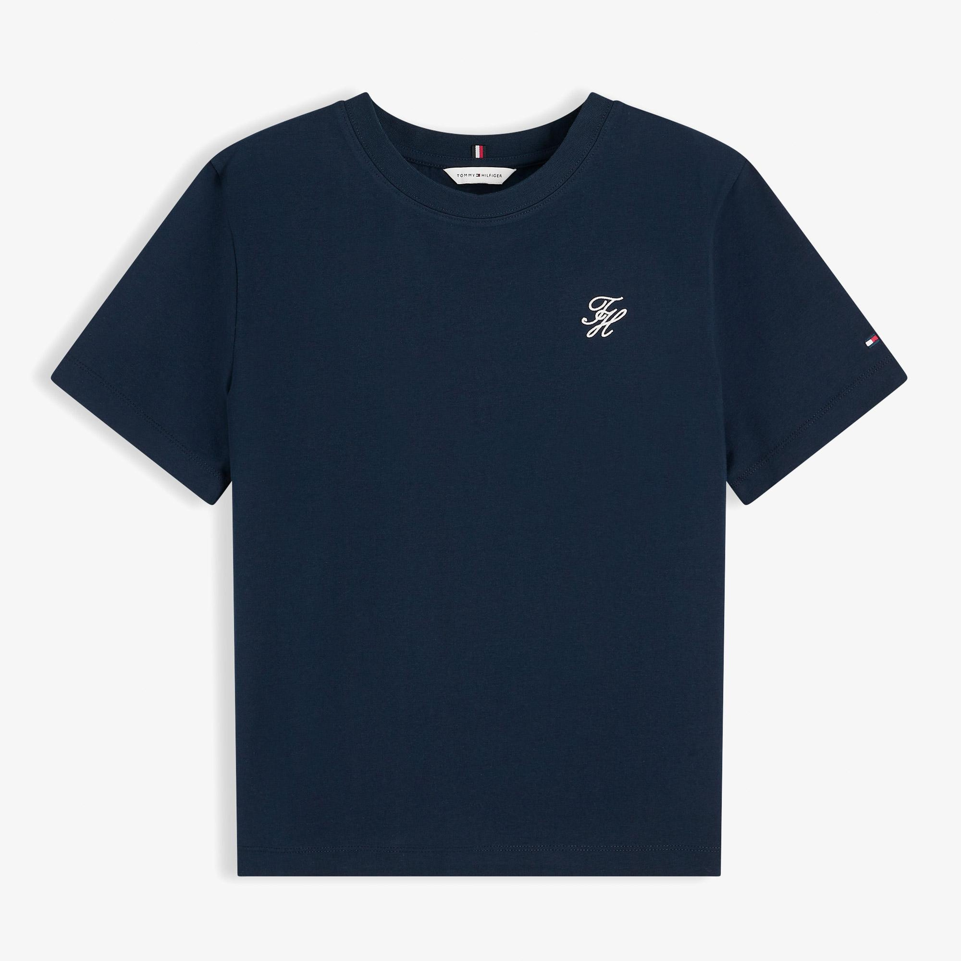 Tommy Hilfiger Script Kadın Mavi T-Shirt