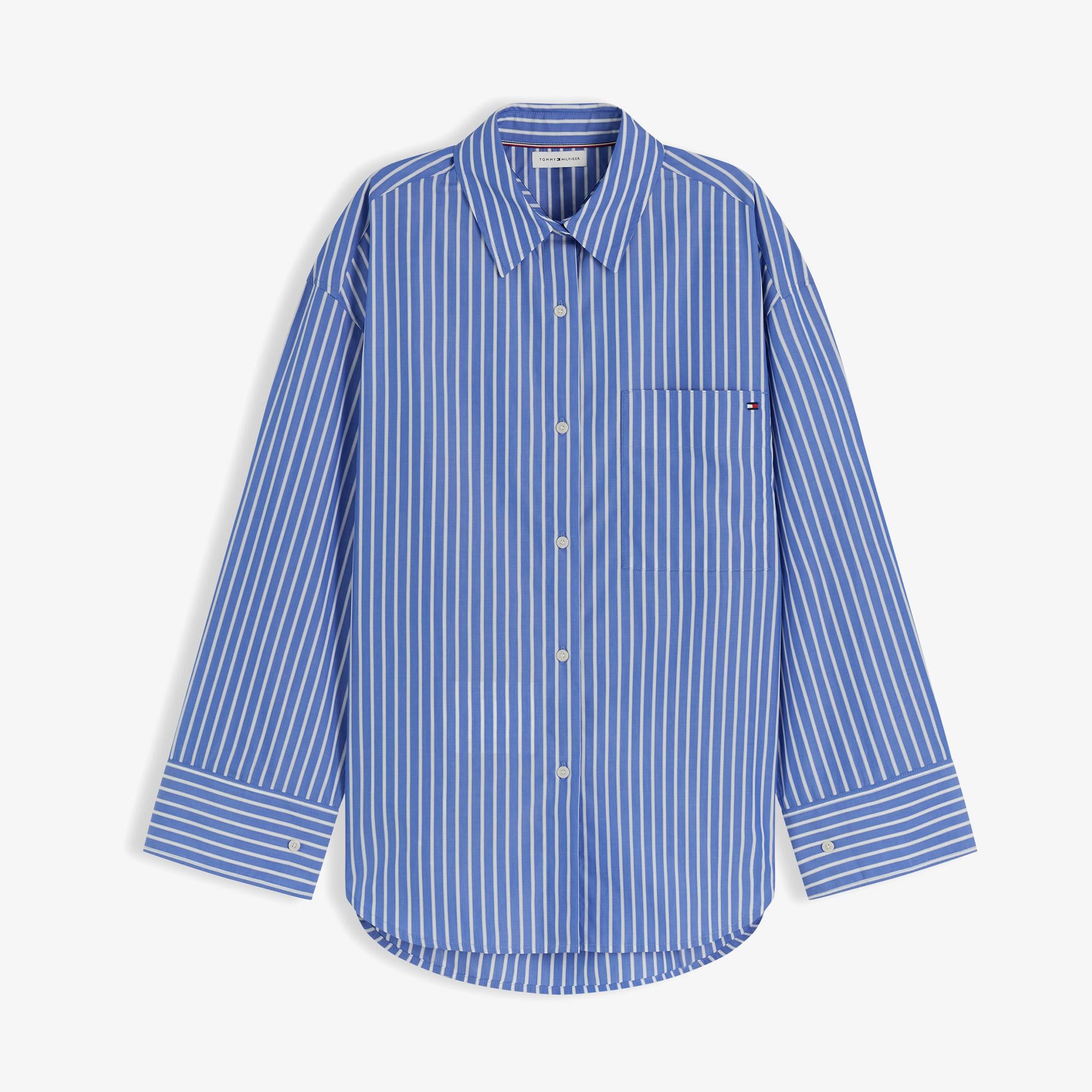 Tommy Hilfiger Modern Poplin Blue Kadın Mavi Gömlek