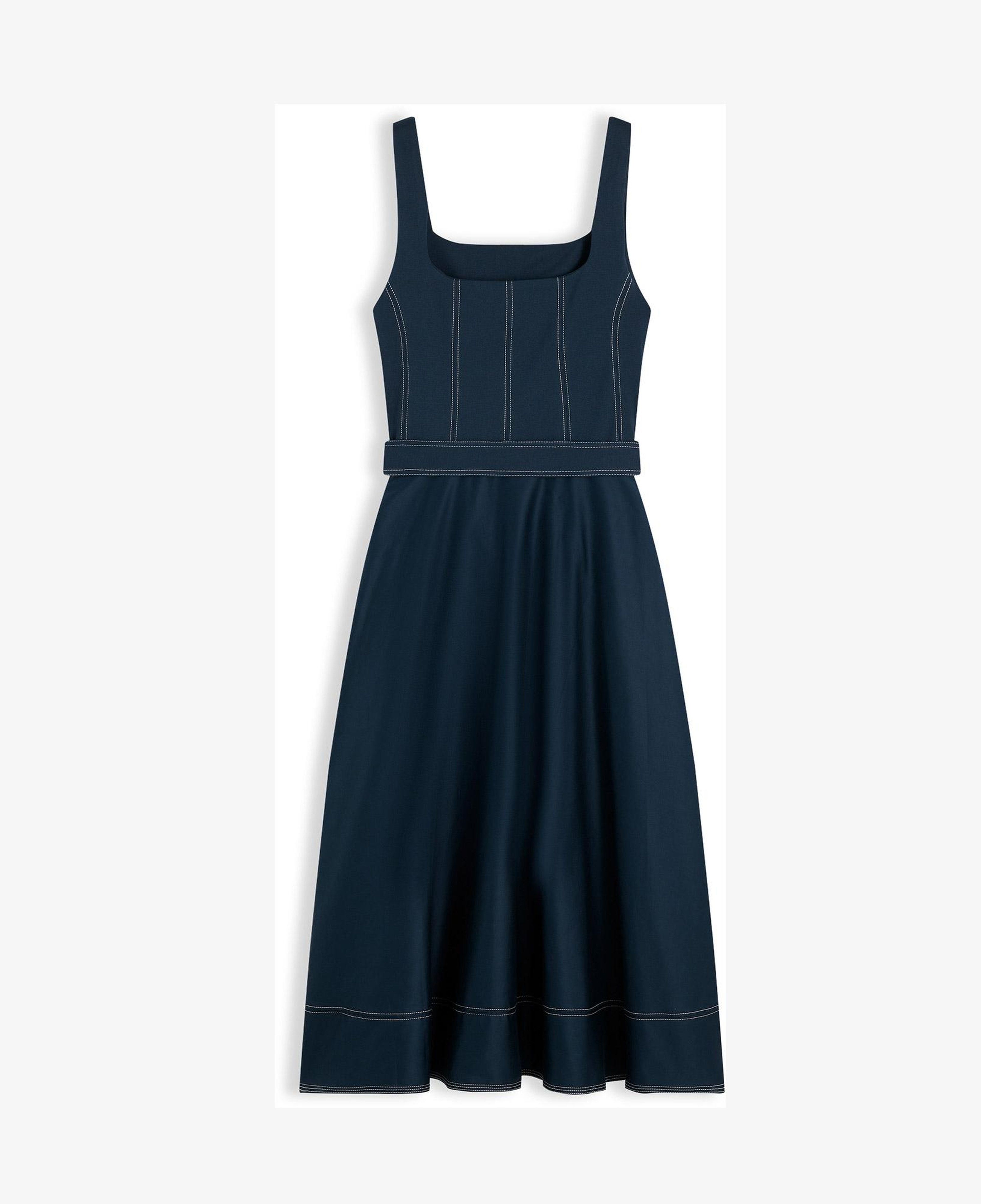Tommy Hilfiger Contrast Stitch Kadın Mavi Elbise