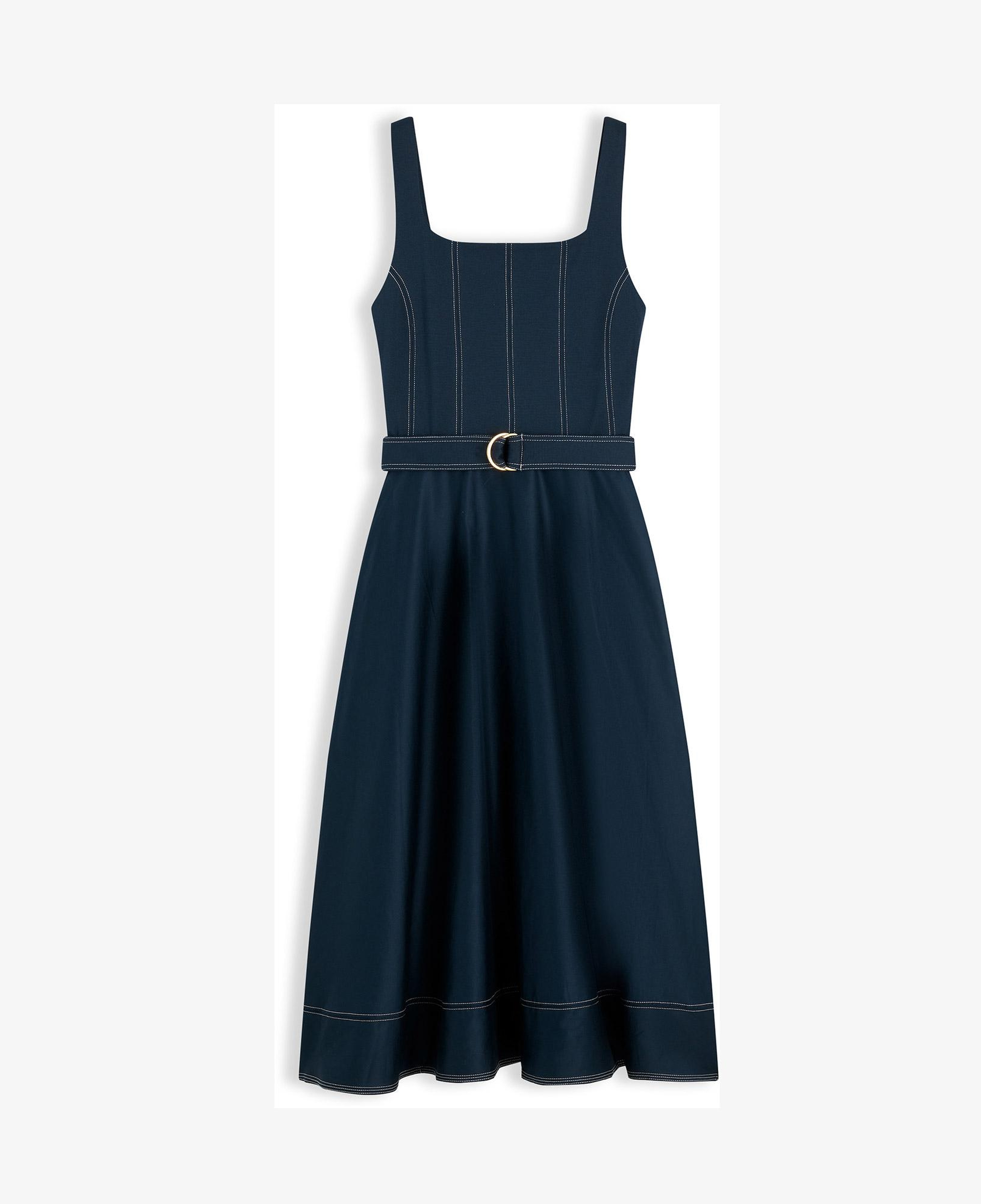 Tommy Hilfiger Contrast Stitch Kadın Mavi Elbise
