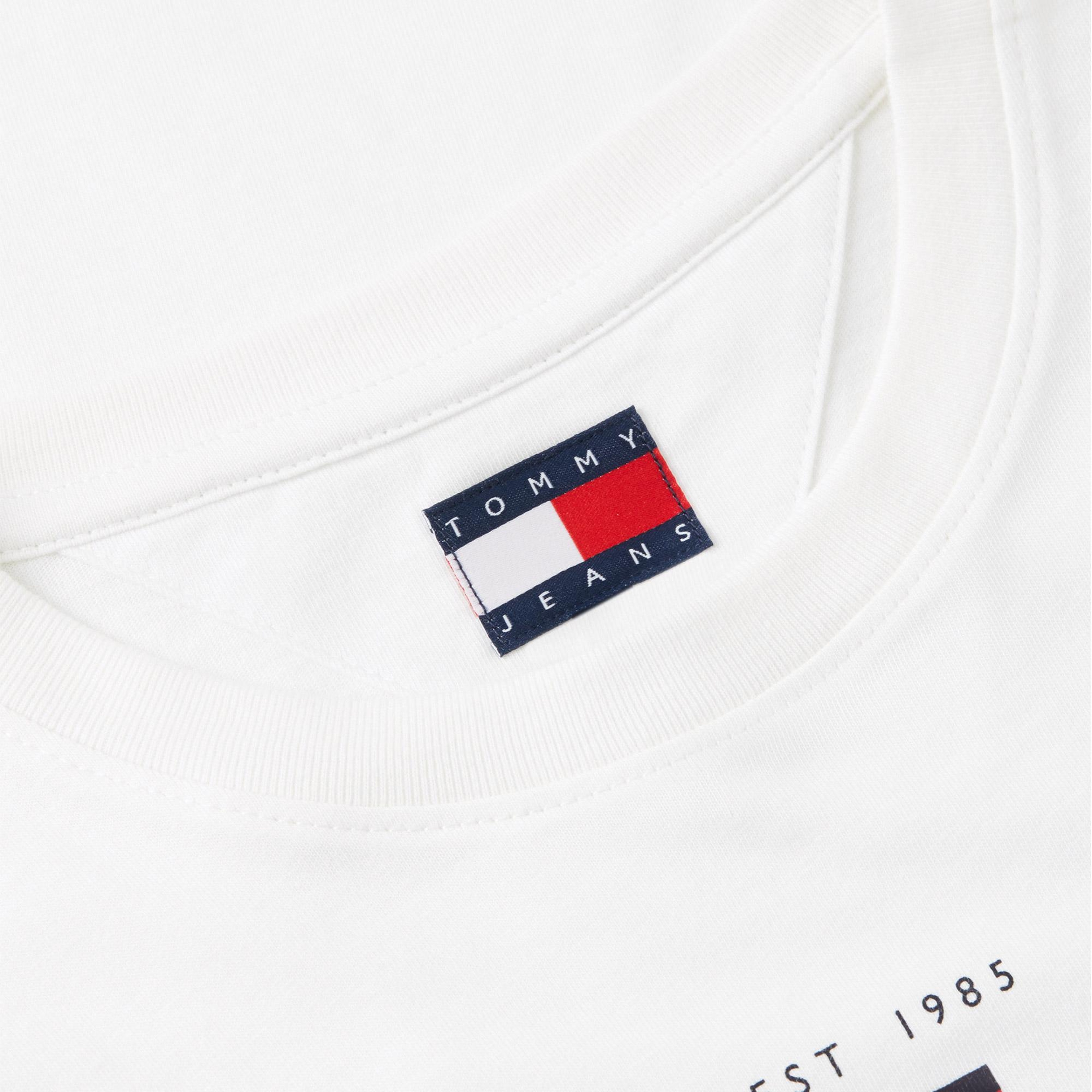 Tommy Hilfiger Linear Kadın Beyaz T-Shirt