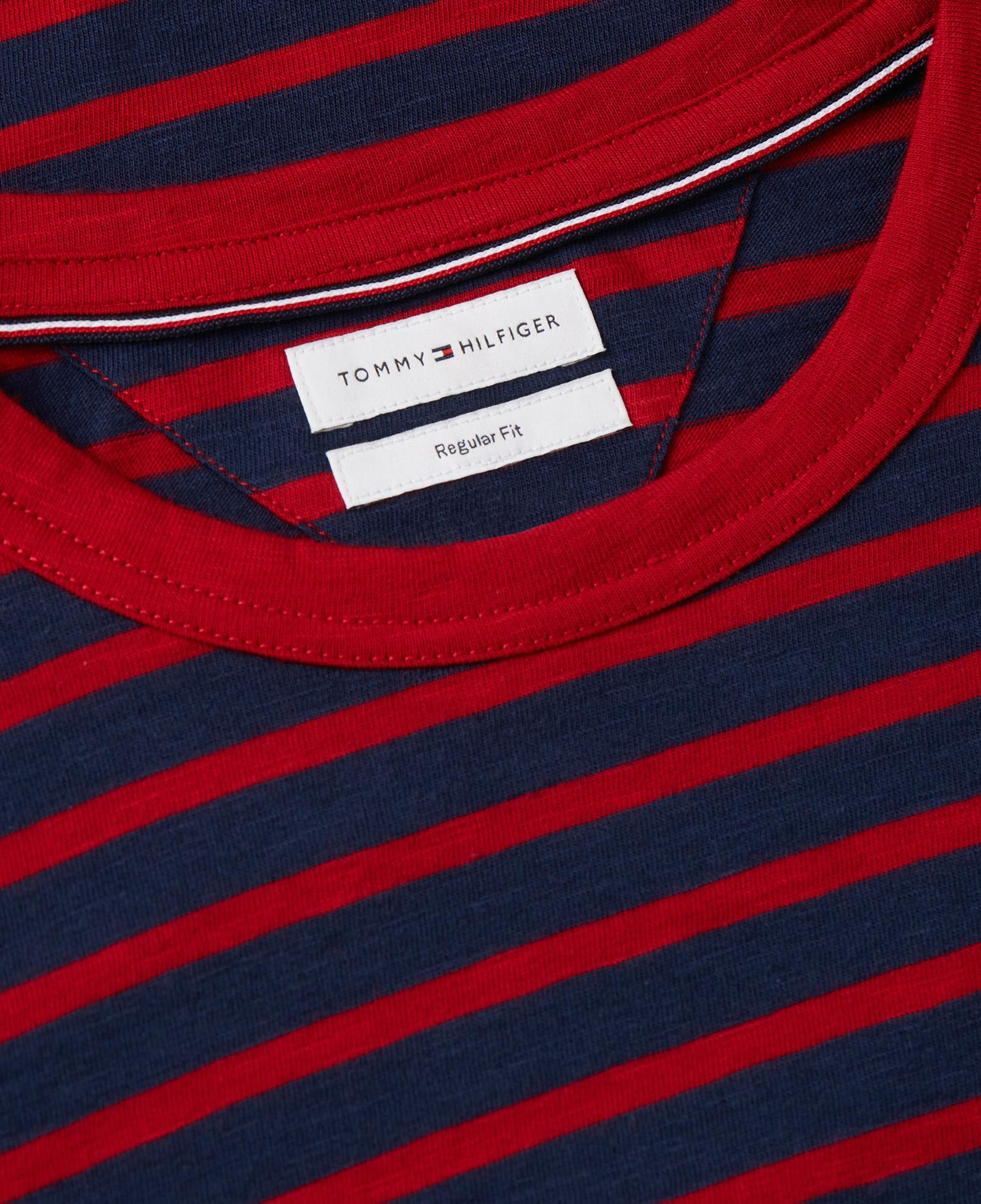 Tommy Hilfiger Slub Yarn-Dye Stripe Regular Erkek Mavi T-Shirt