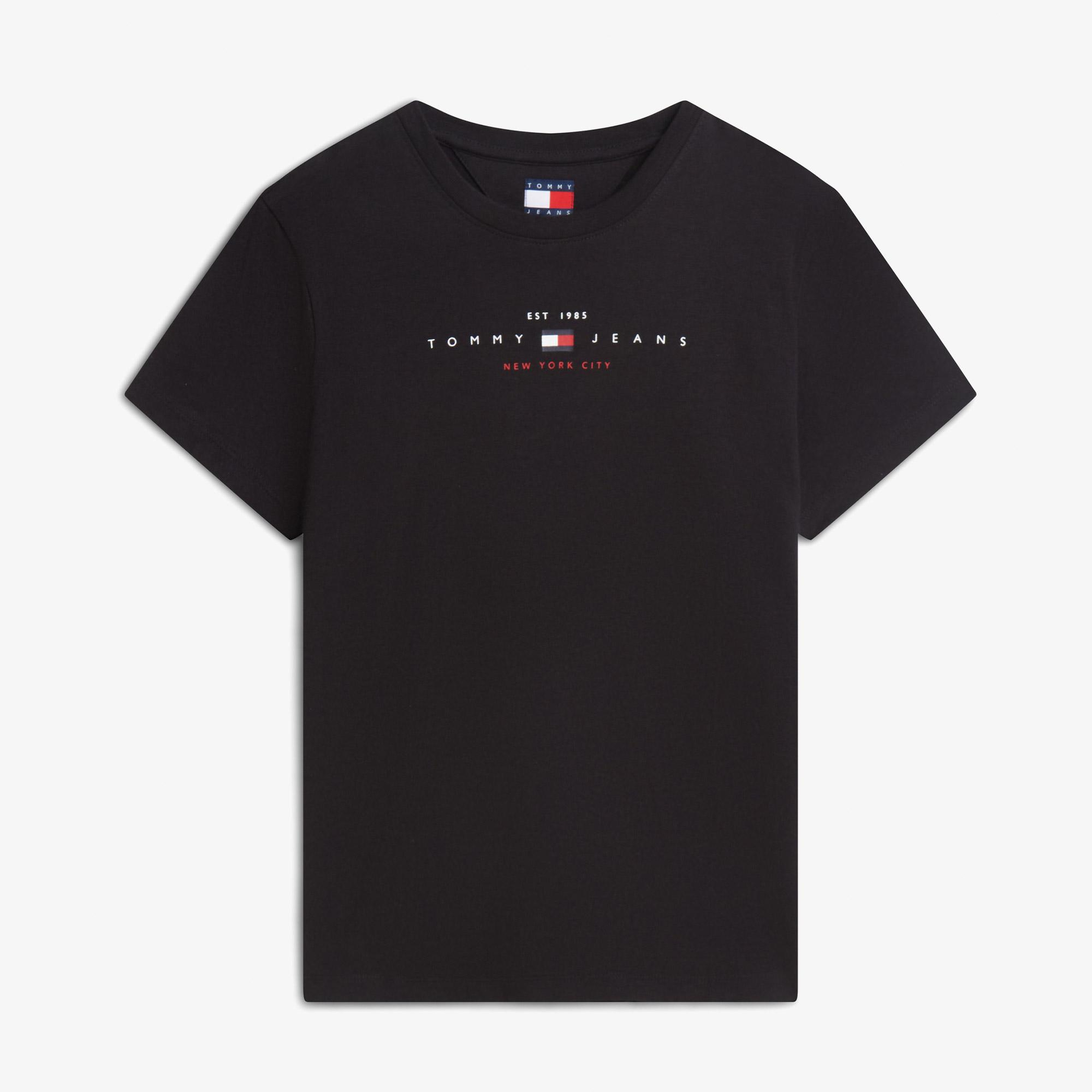 Tommy Hilfiger Linear Kadın Siyah T-Shirt