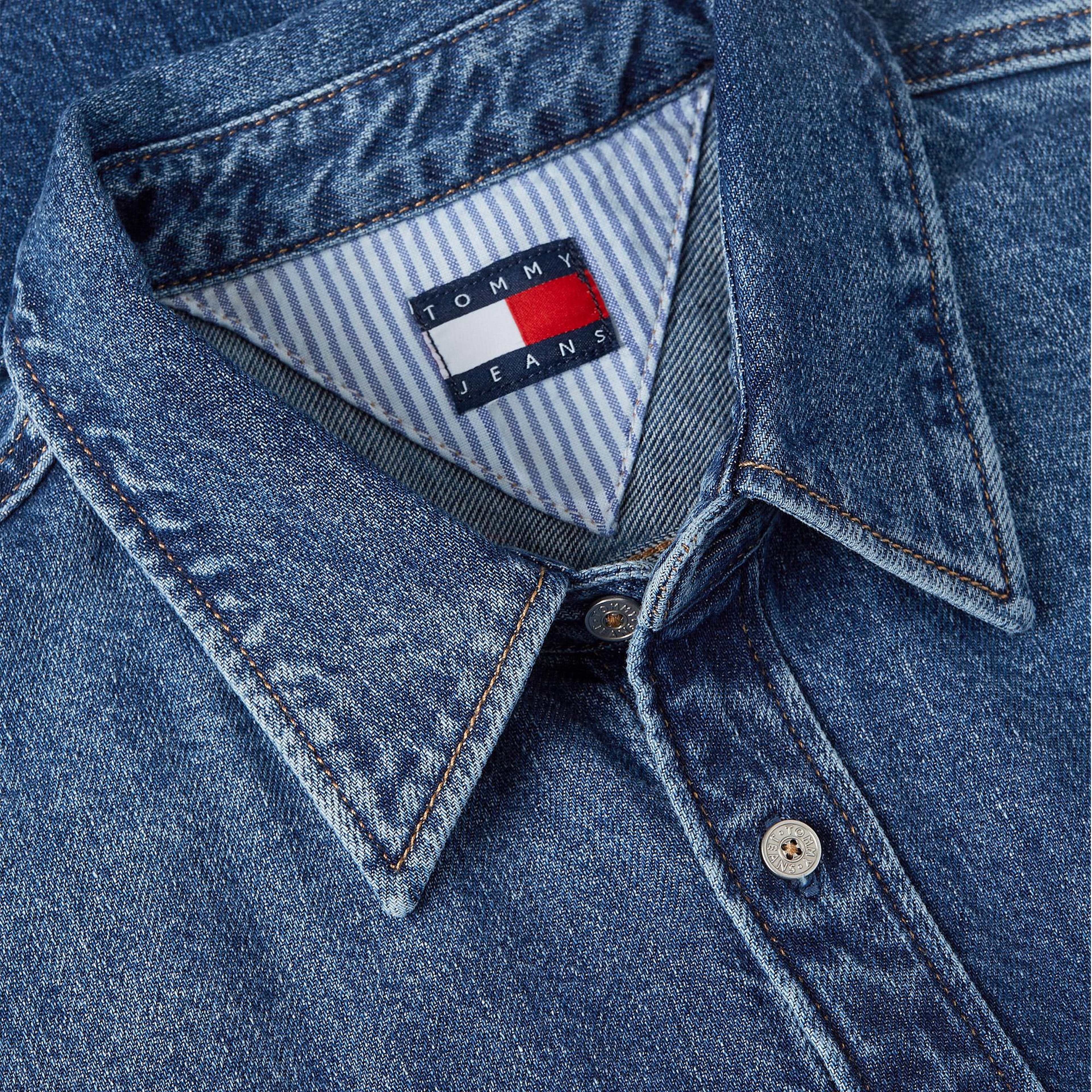 Tommy Hilfiger Regular Denim Cj8039 Erkek Mavi Gömlek
