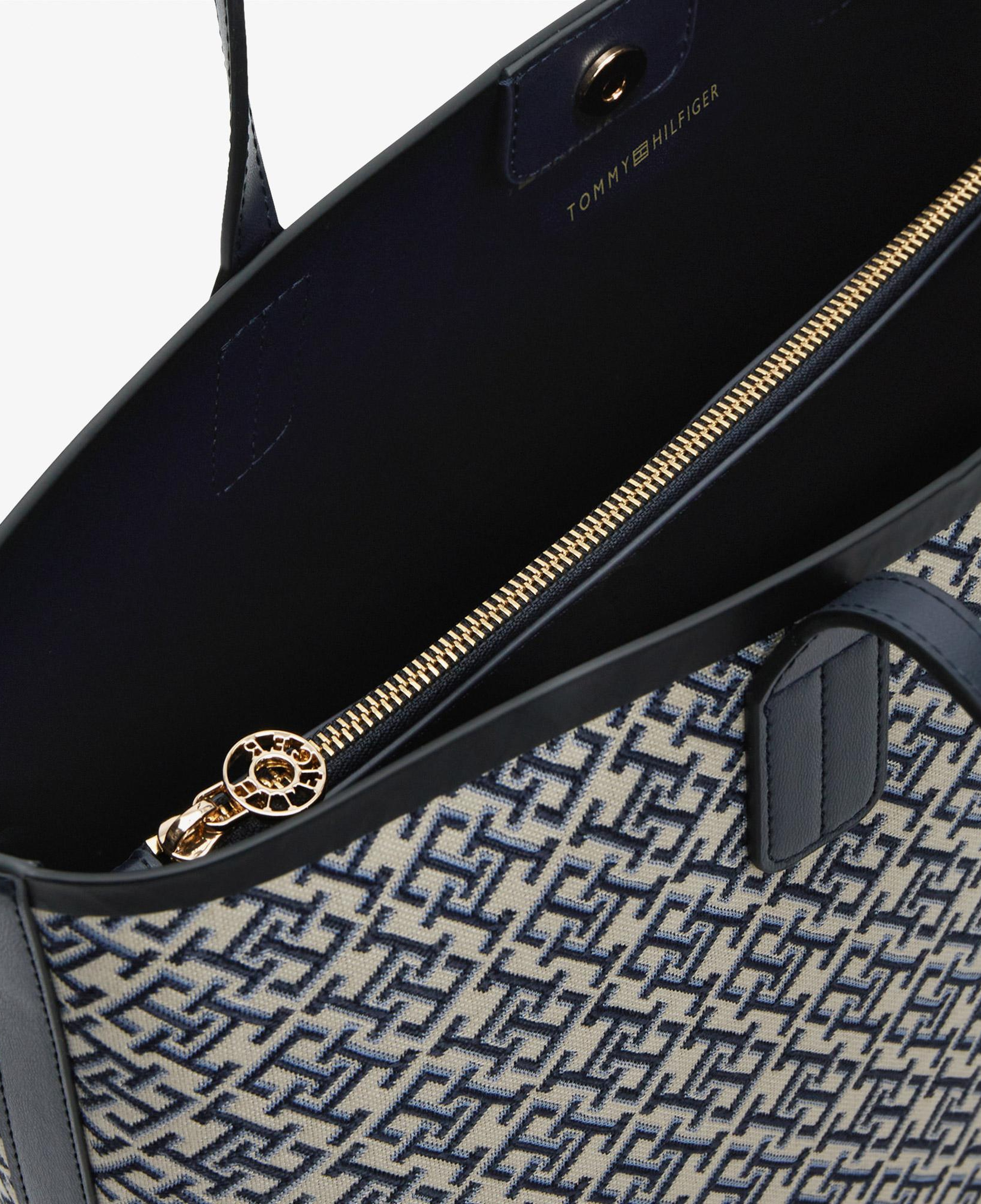 Tommy Hilfiger Icon Tote Jacquard Kadın Mavi El Çantası