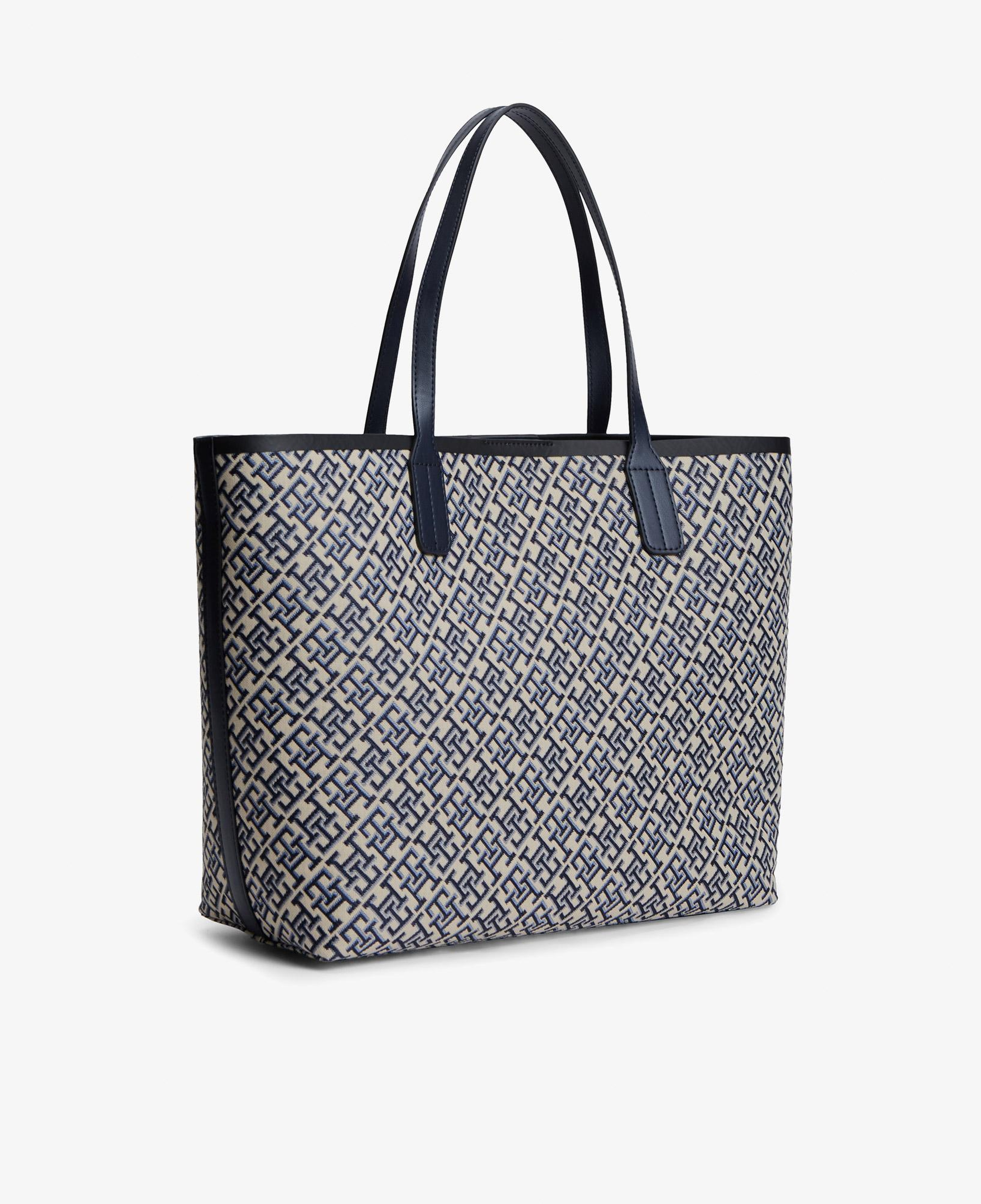 Tommy Hilfiger Icon Tote Jacquard Kadın Mavi El Çantası