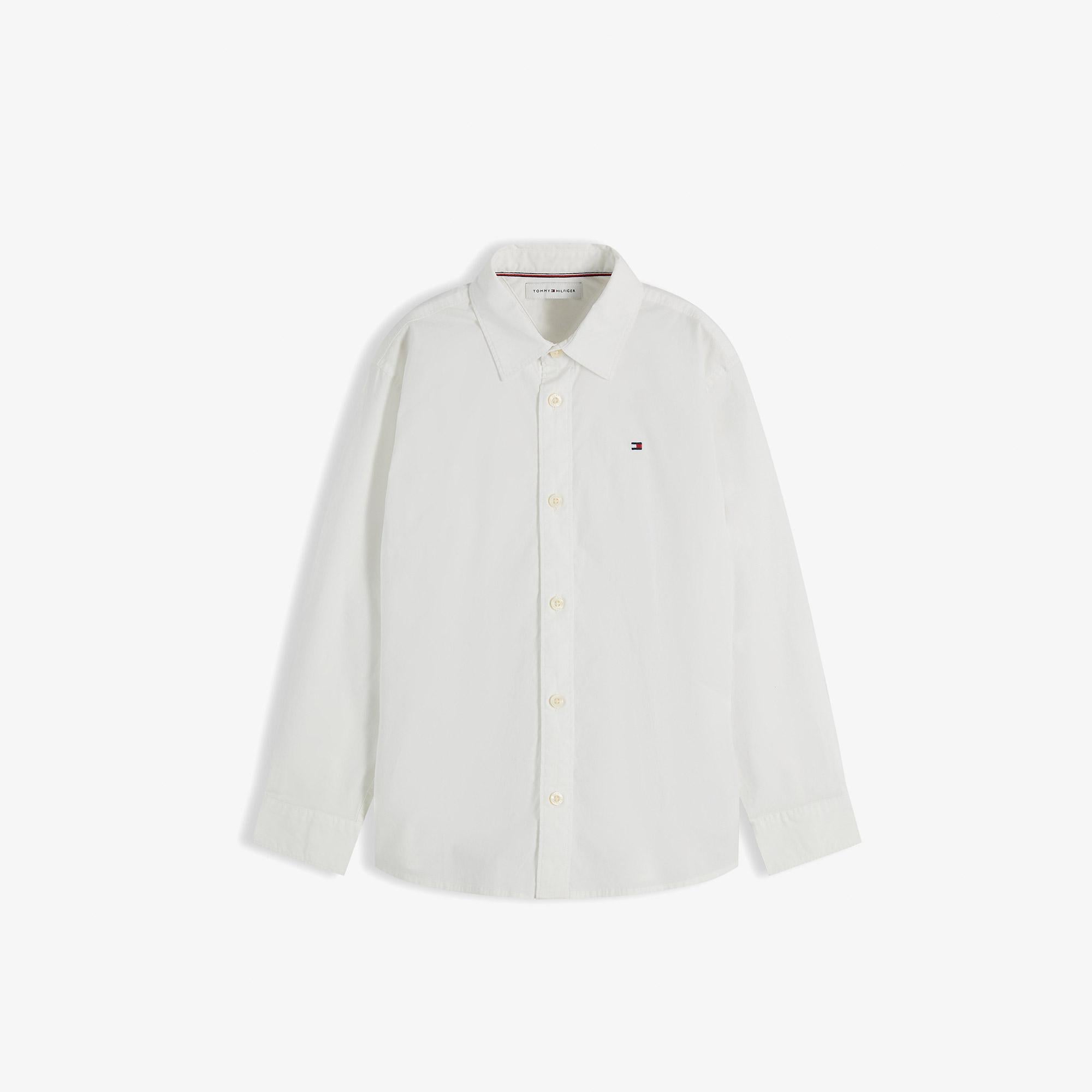 Tommy Hilfiger Poplin Çocuk Beyaz Gömlek