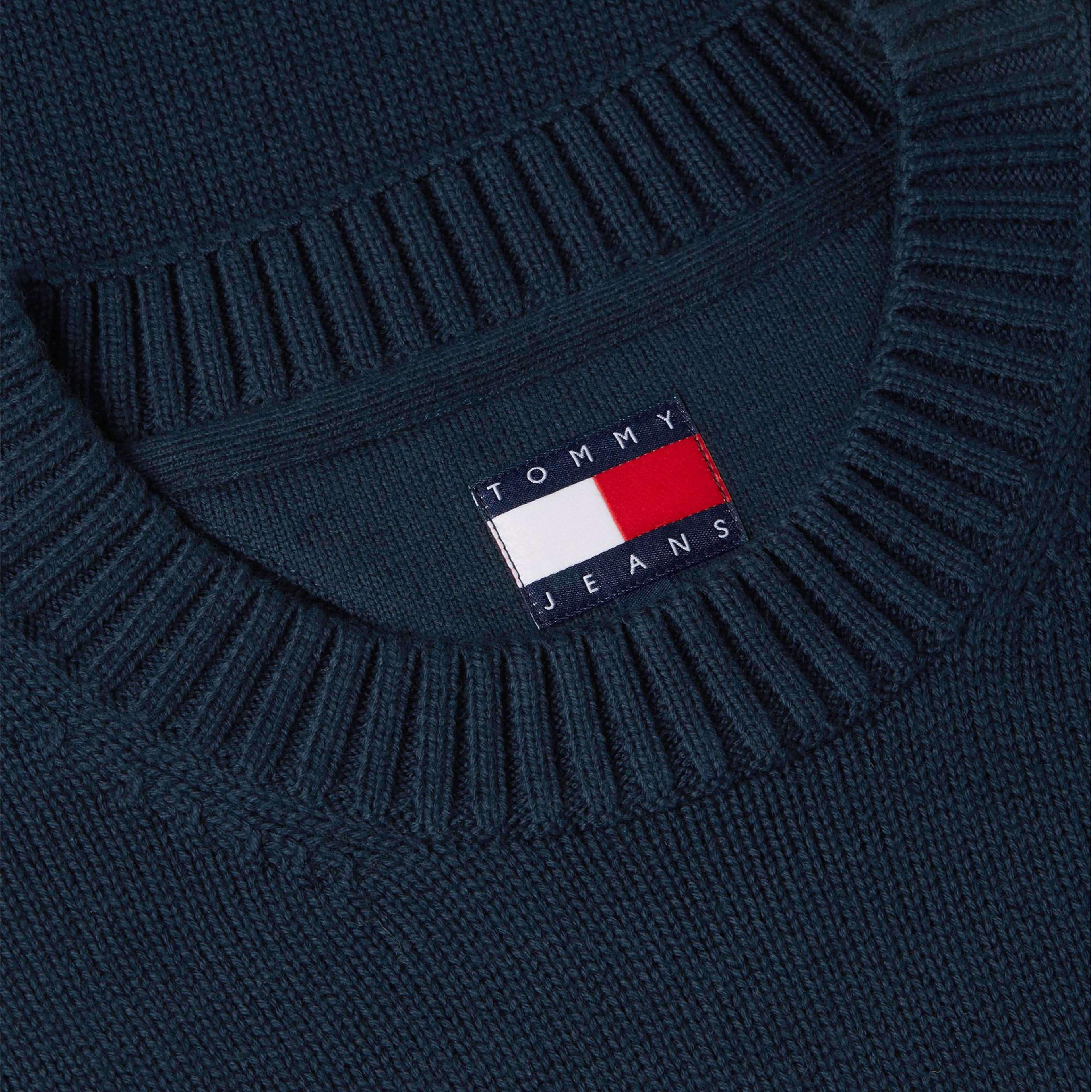 Tommy Hilfiger Flag Erkek Mavi Triko
