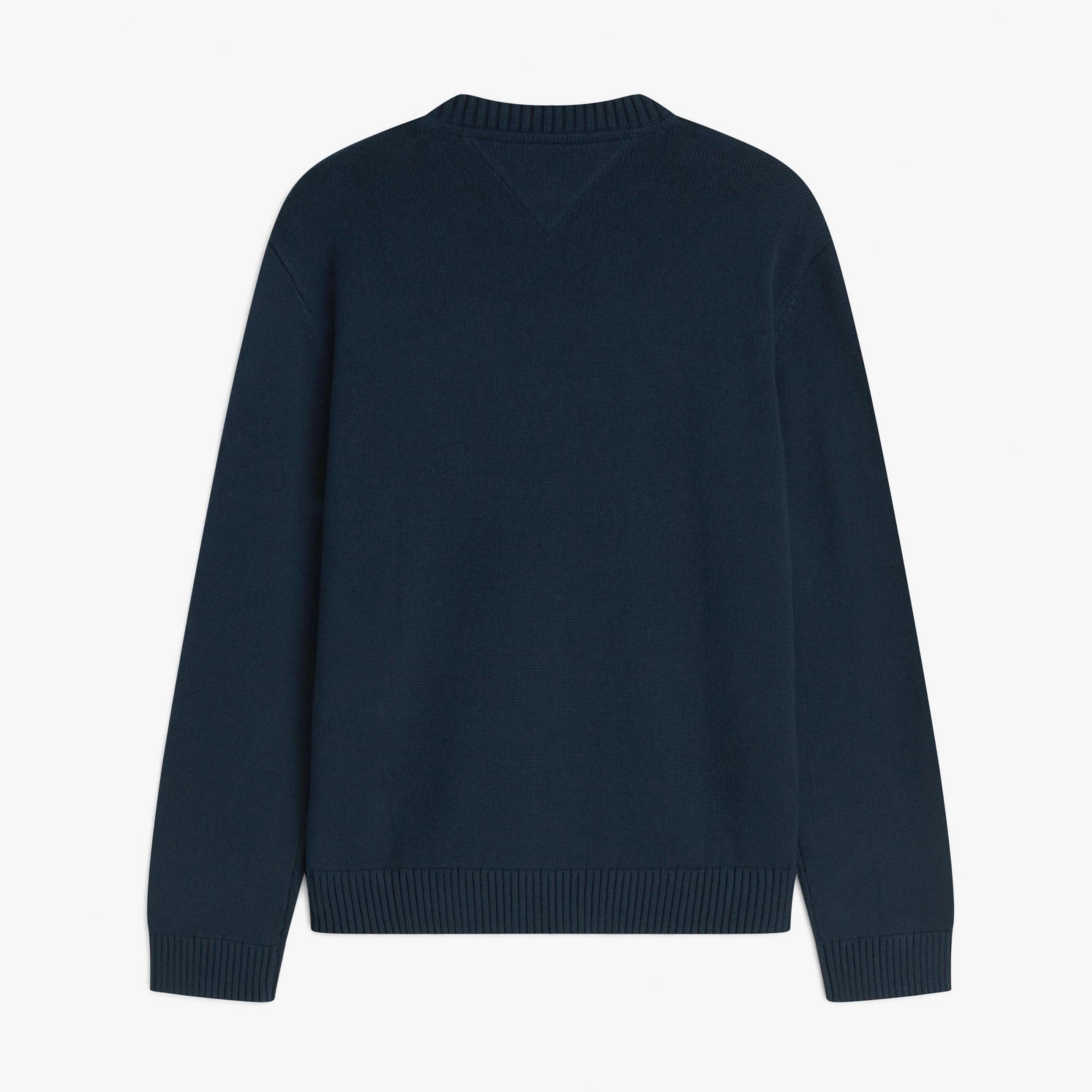 Tommy Hilfiger Flag Erkek Mavi Triko