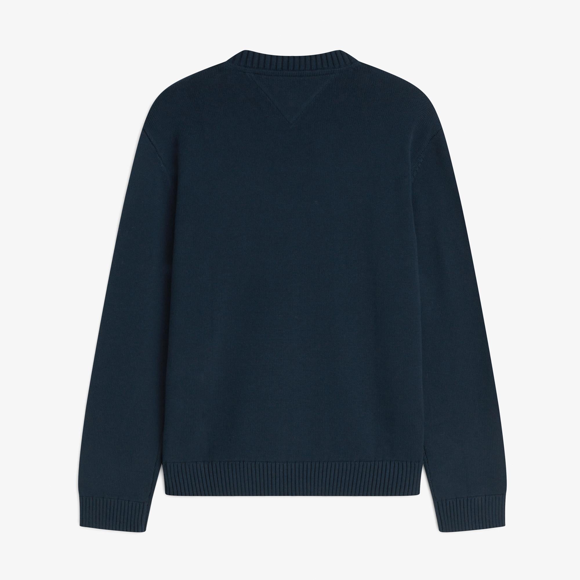 Tommy Hilfiger Flag Erkek Mavi Triko