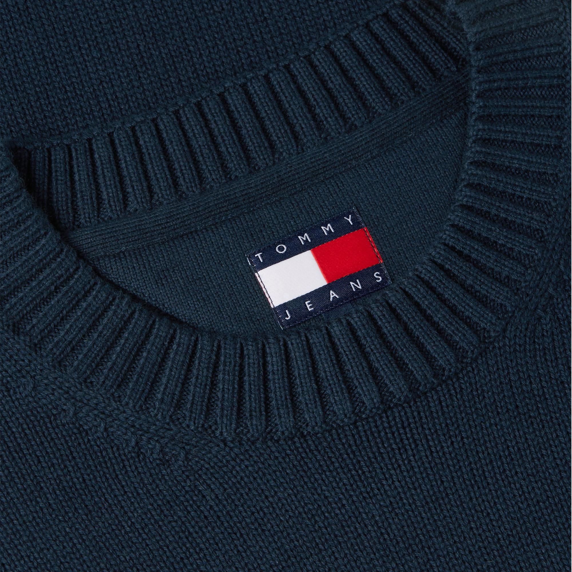 Tommy Hilfiger Flag Erkek Mavi Triko