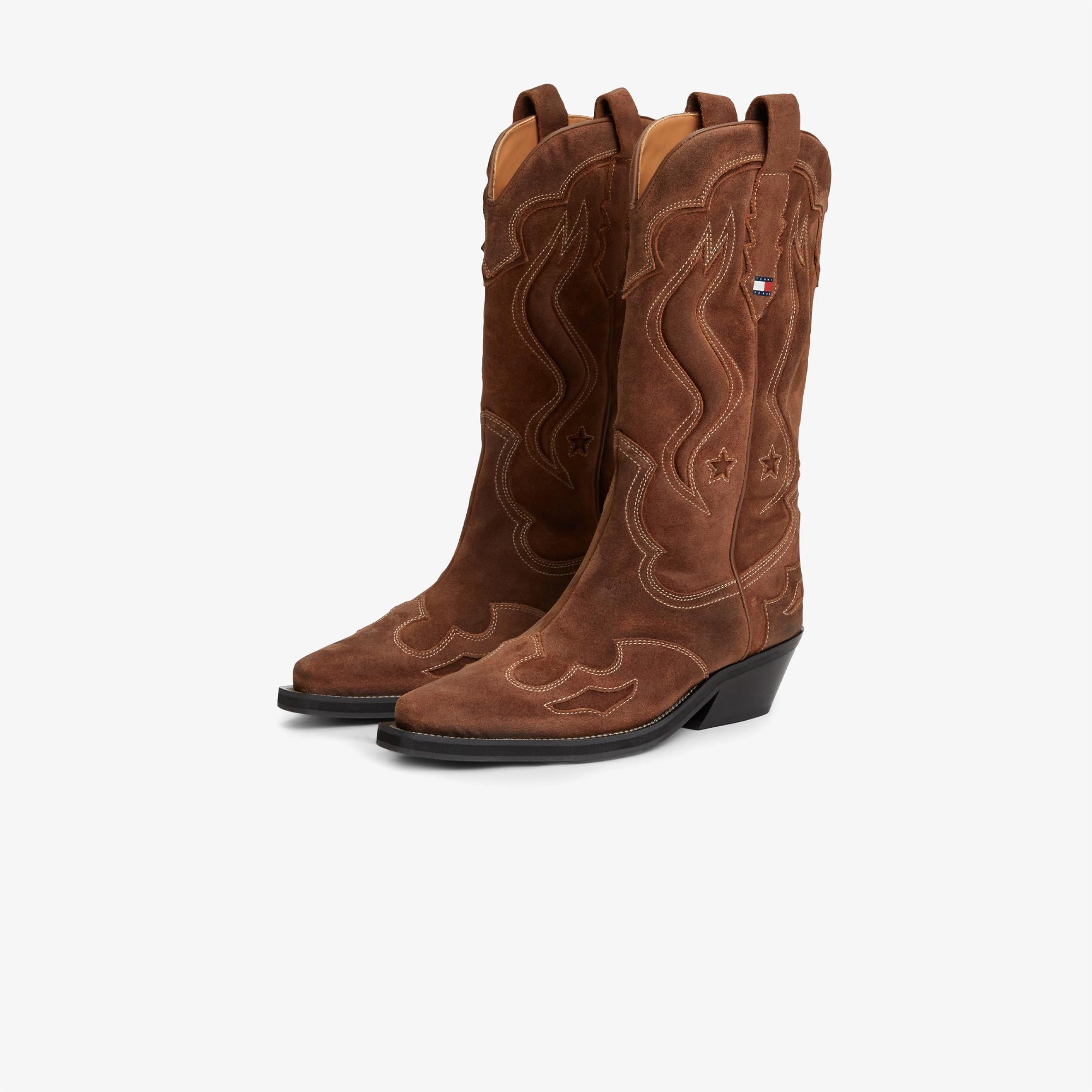 Tommy Hilfiger Archive Cowboy Suede Kadın Kahverengi Bot