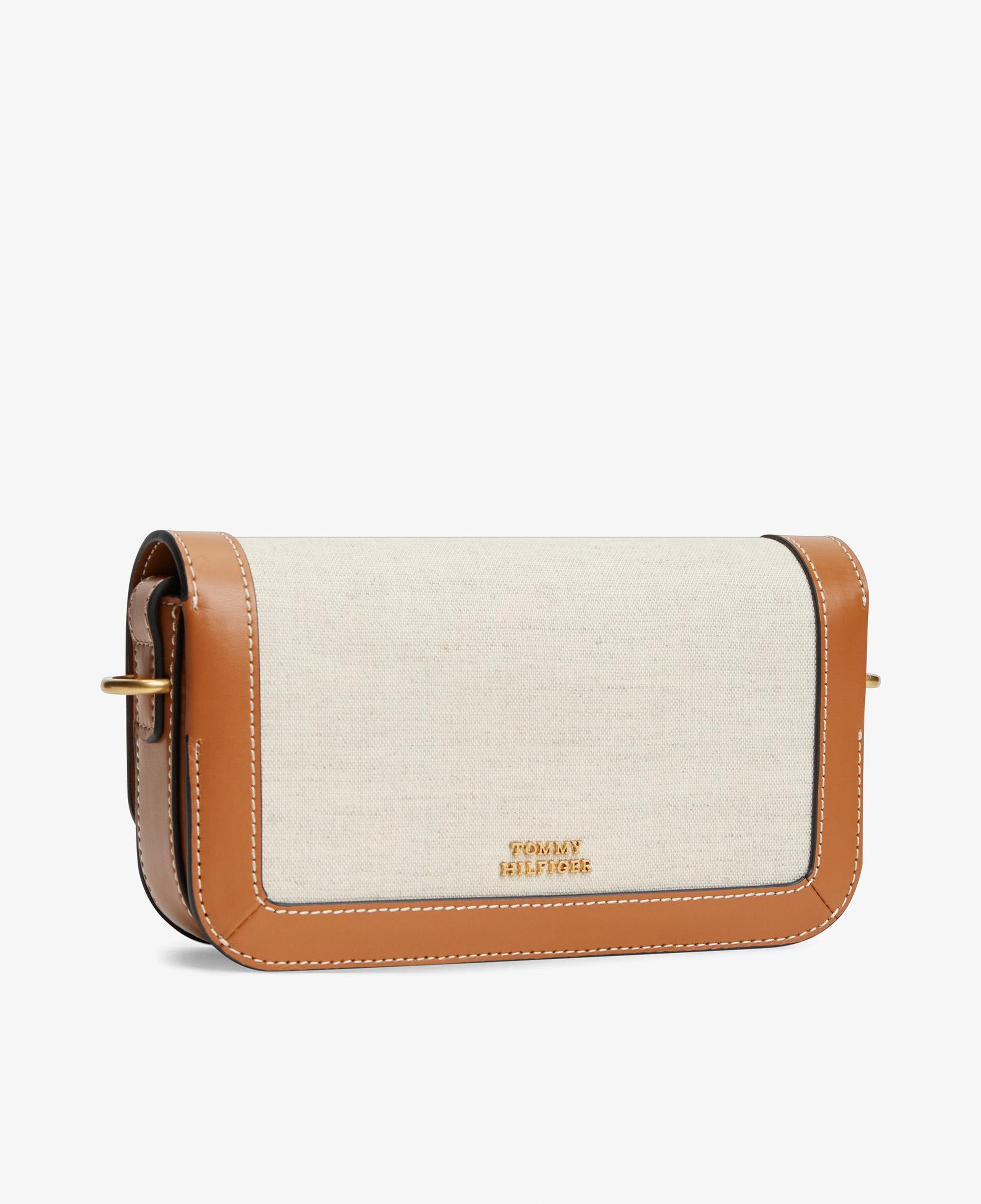 Tommy Hilfiger Script Flap Crossover Canvas Kadın Kahverengi El Çantası