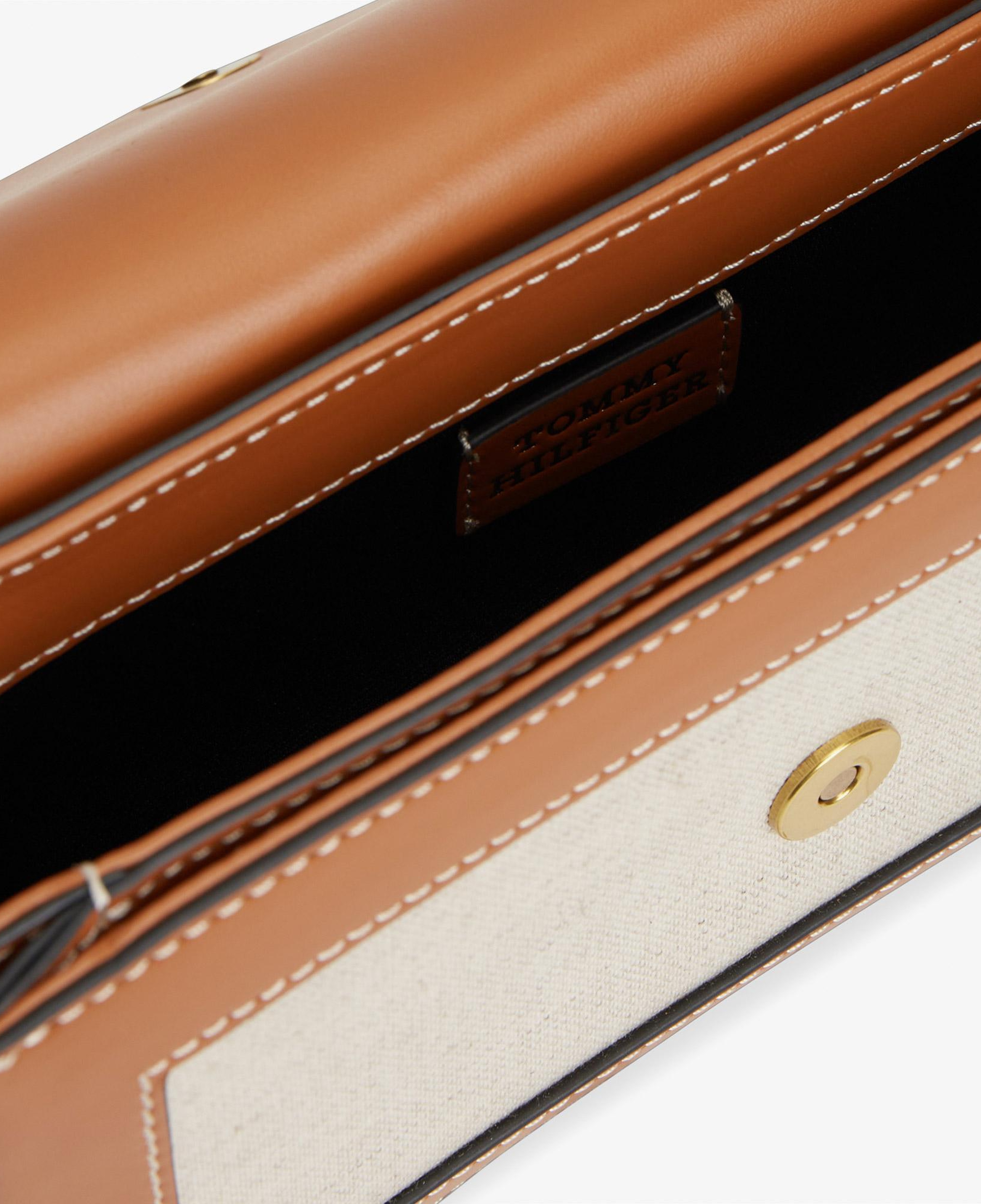 Tommy Hilfiger Script Flap Crossover Canvas Kadın Kahverengi El Çantası