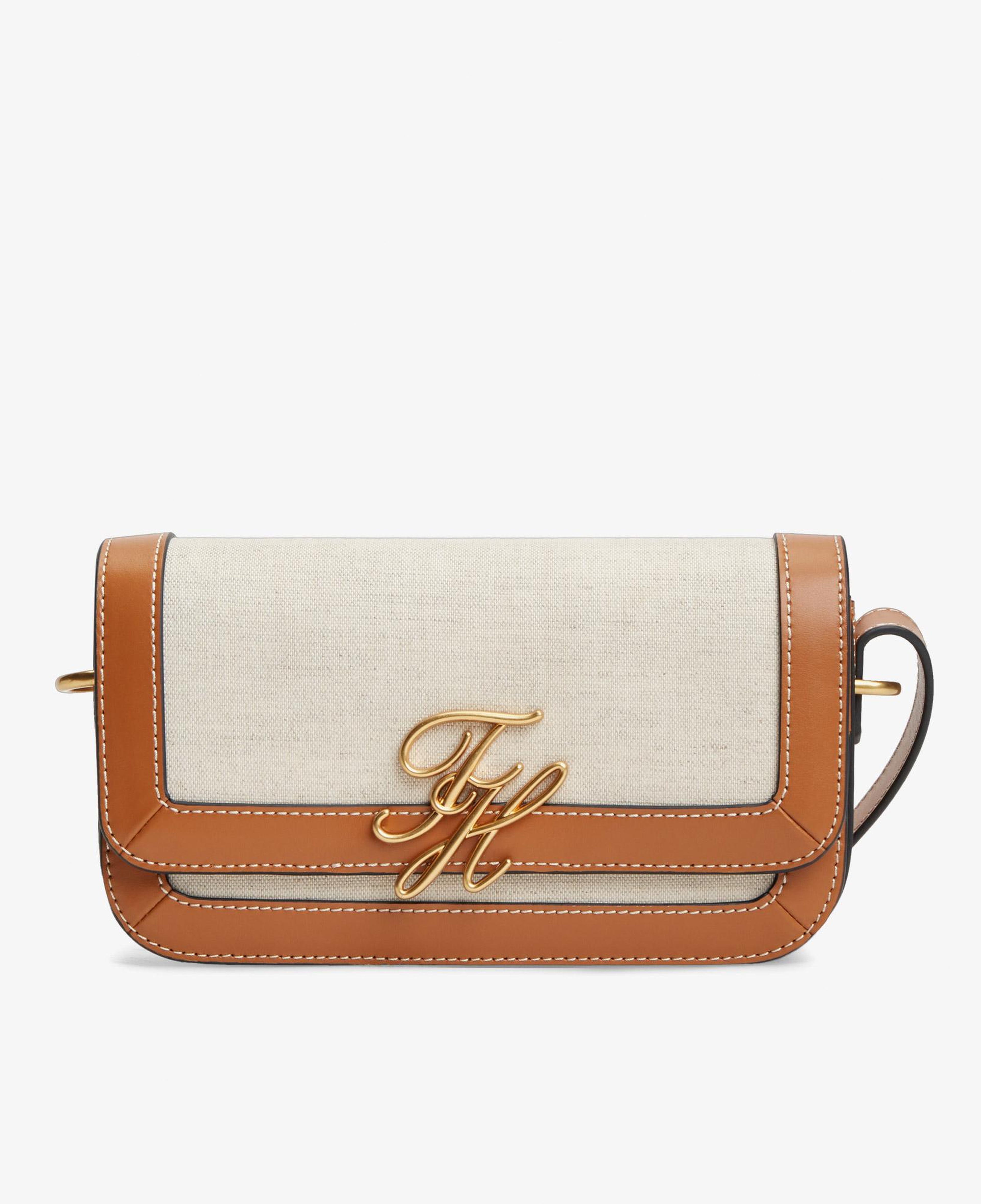 Tommy Hilfiger Script Flap Crossover Canvas Kadın Kahverengi El Çantası