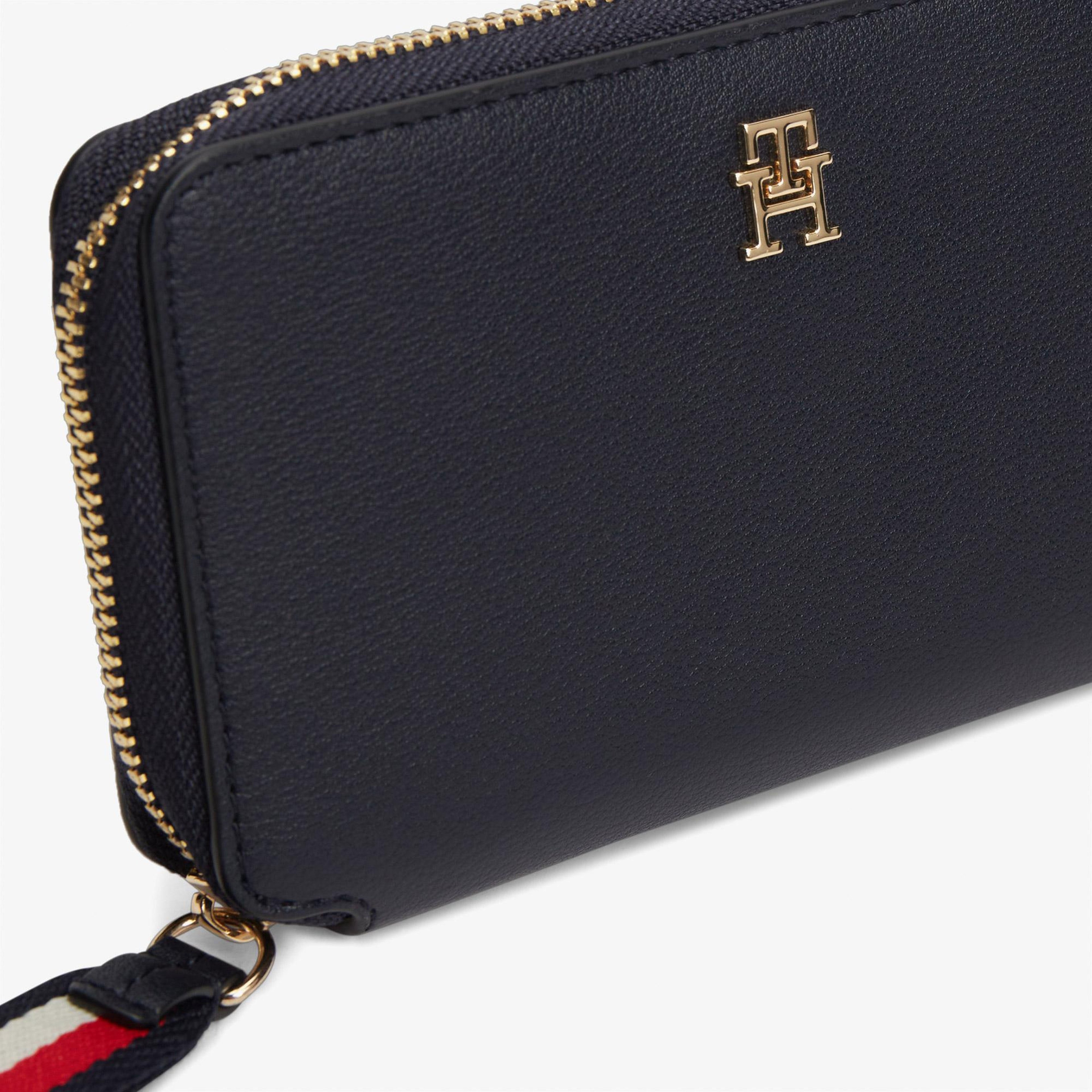 Tommy Hilfiger Logotape Compact Zip Around Kadın Mavi Cüzdan