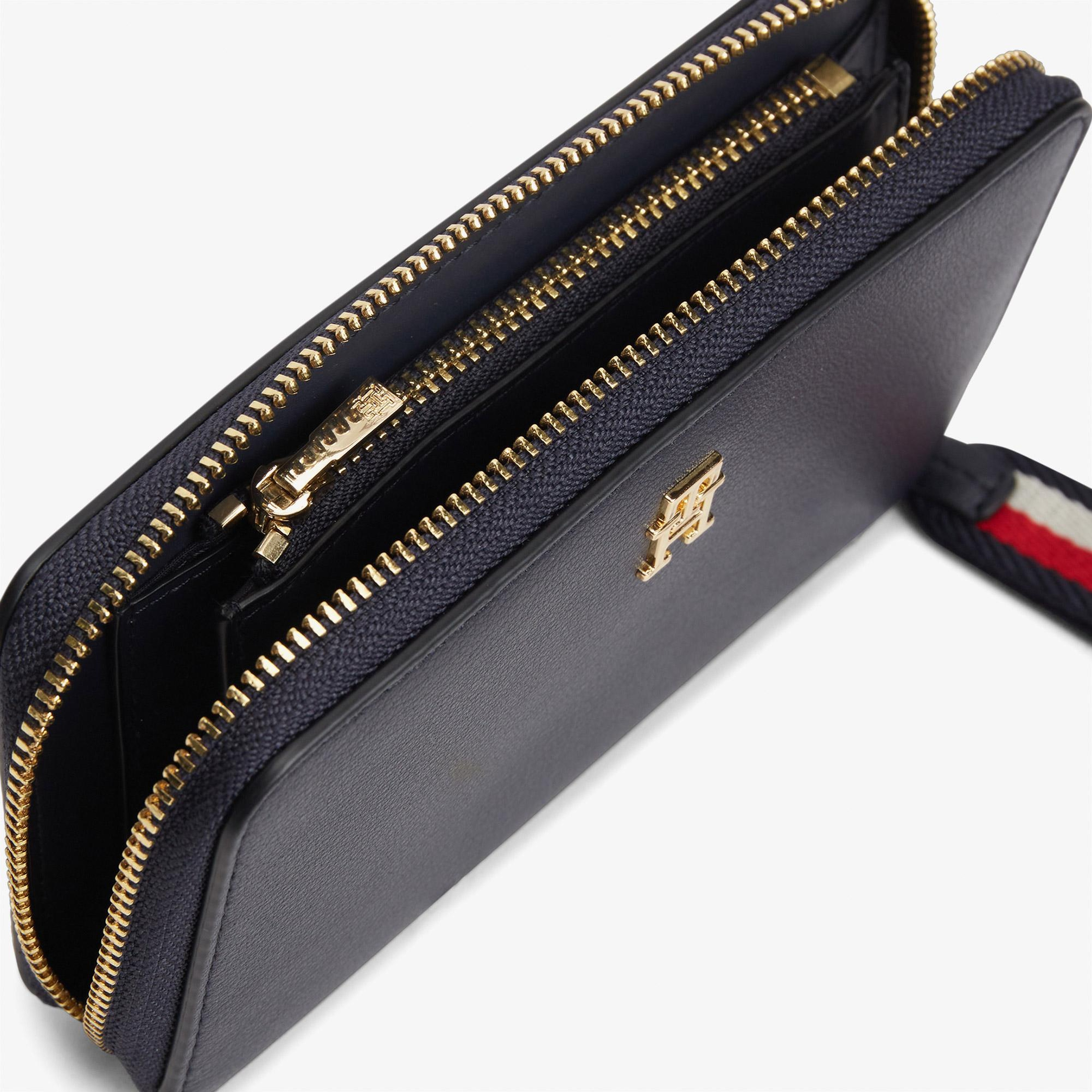 Tommy Hilfiger Logotape Compact Zip Around Kadın Mavi Cüzdan