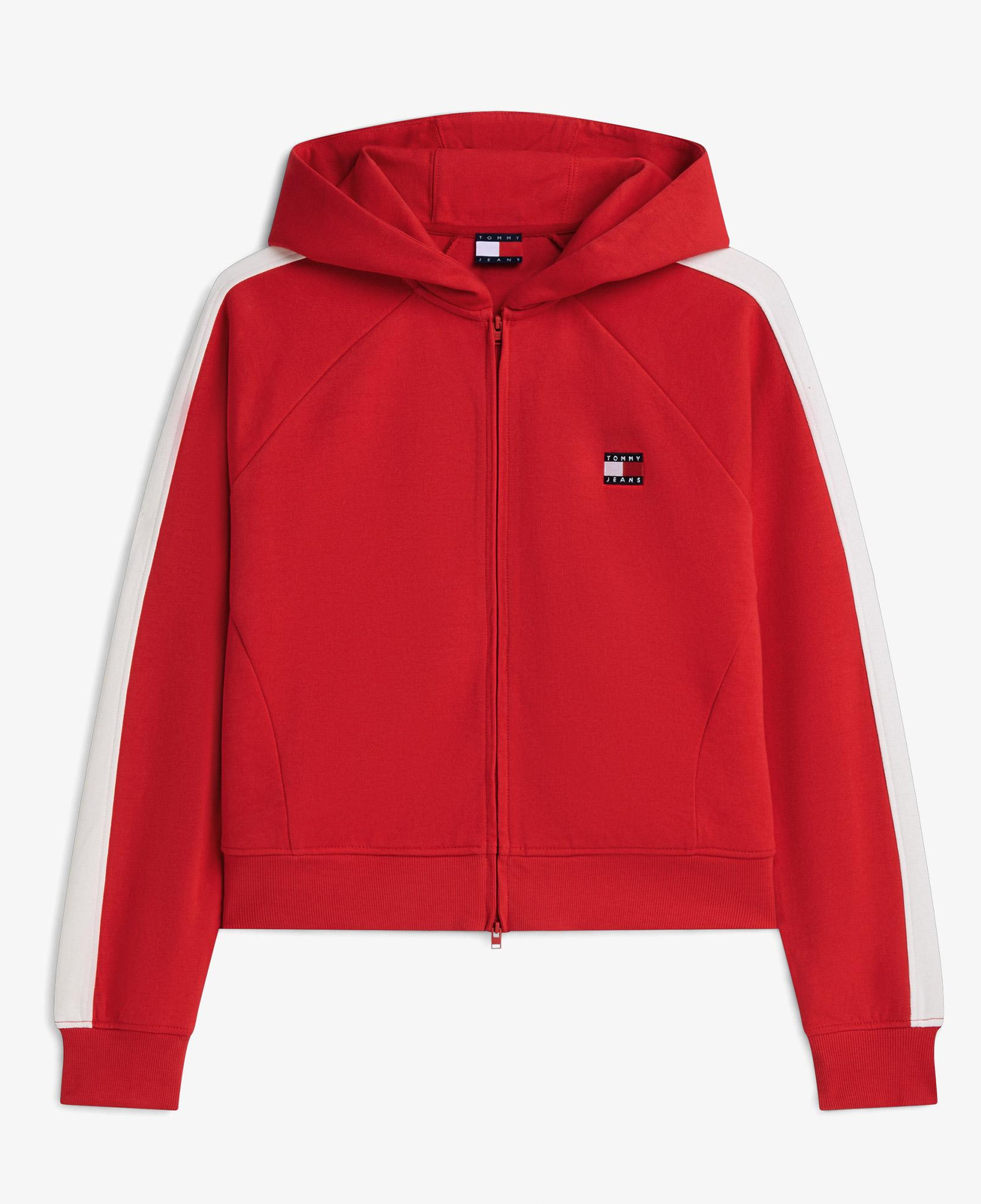 Tommy Hilfiger Badge Track Hood Kadın Kırmızı Sweatshirt