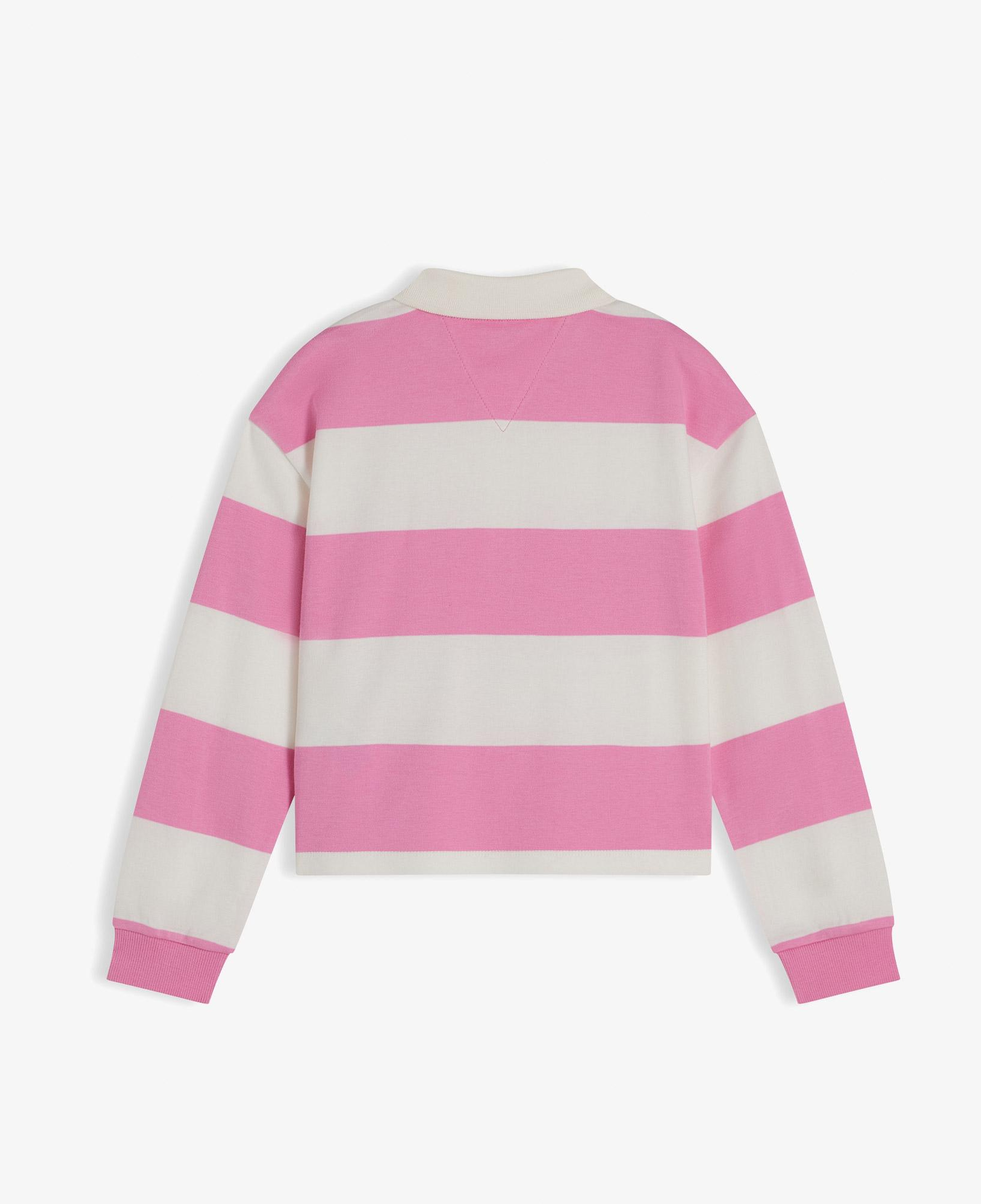 Tommy Hilfiger Rugby Stripe Çocuk Pembe T-Shirt