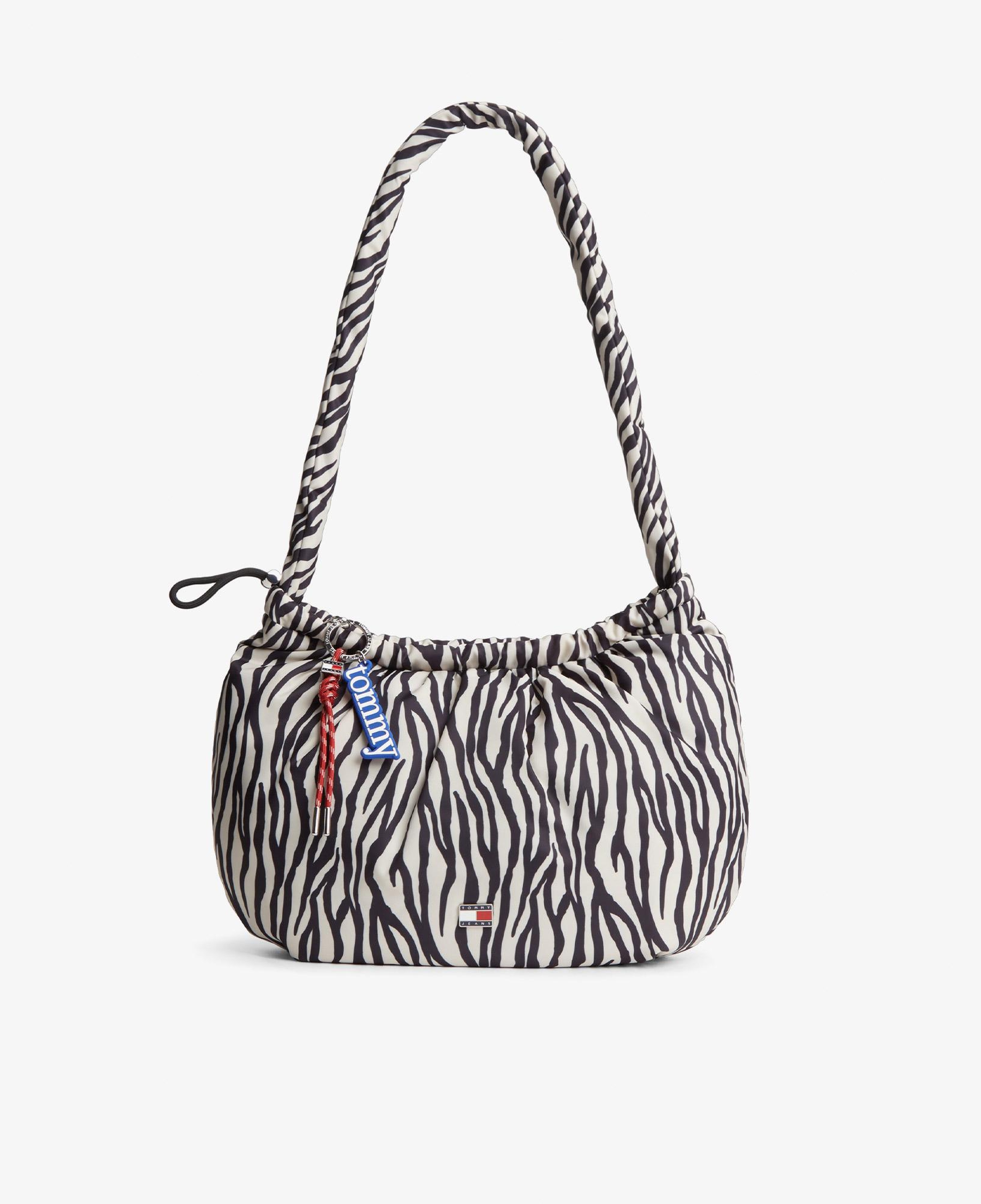 Tommy Hilfiger Icon Charms Zebra Hobo Kadın Bej El Çantası