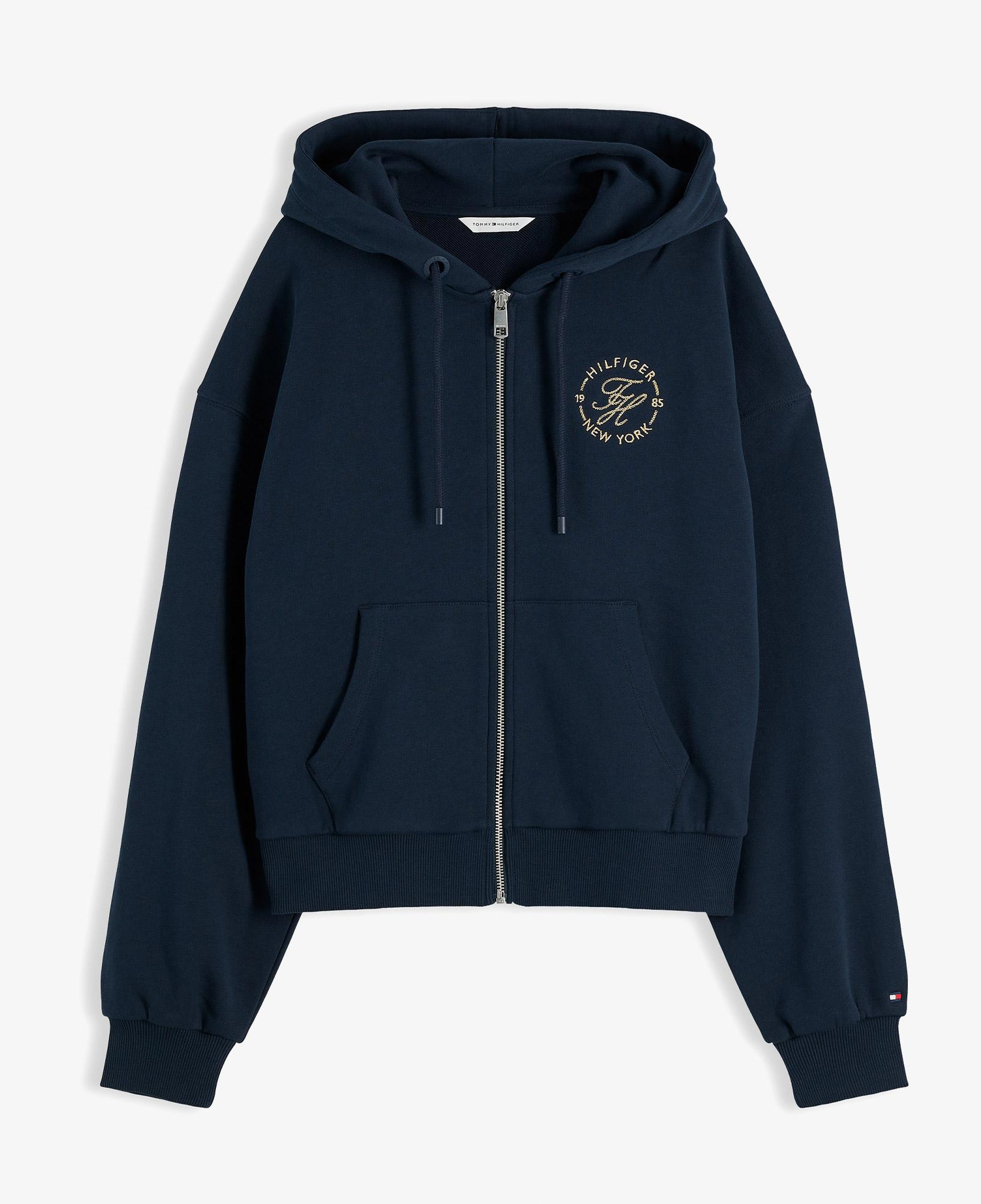 Tommy Hilfiger Roundal Zip-Up Kadın Mavi Sweatshirt