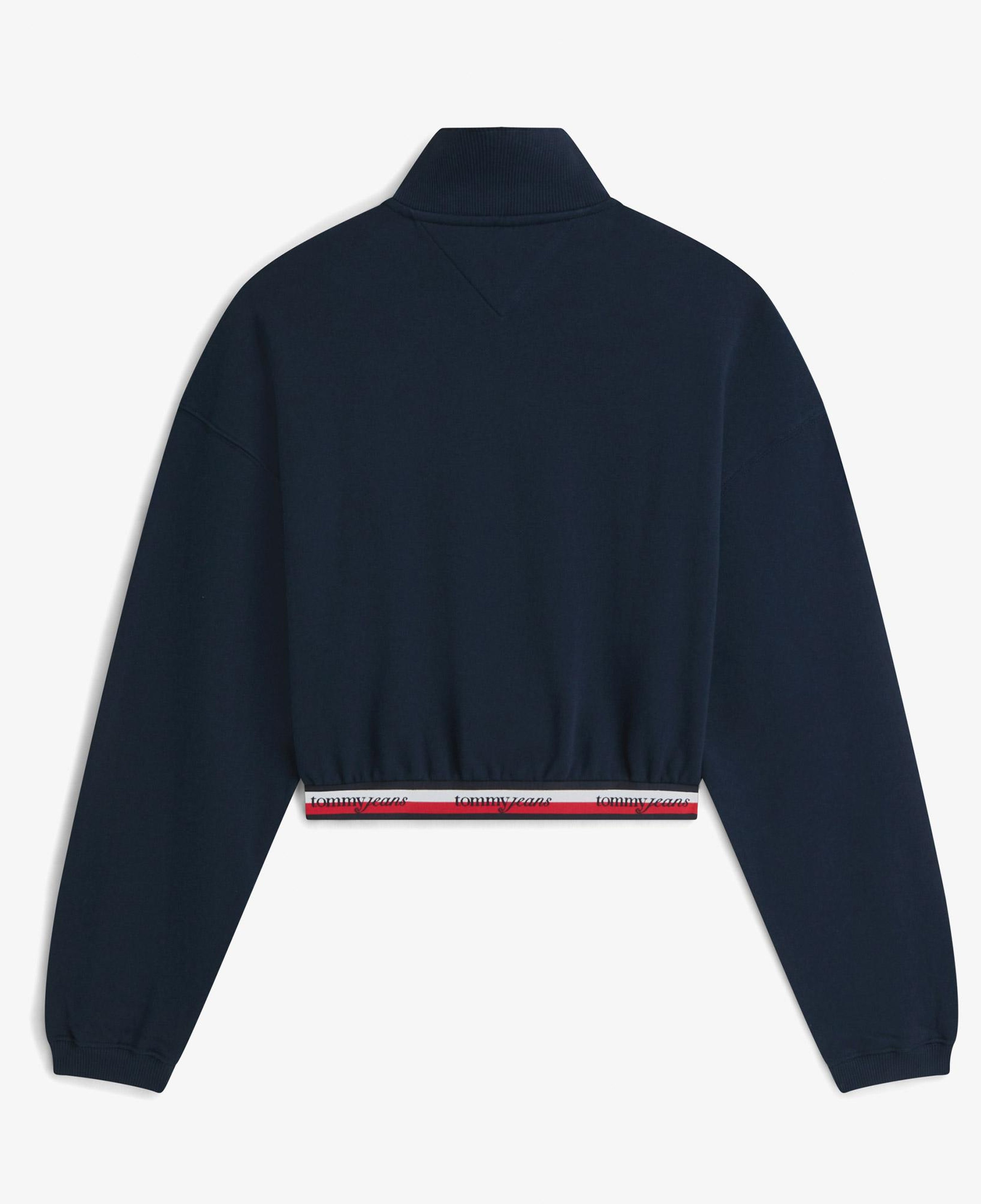 Tommy Hilfiger 1/4 Zip Tape Kadın Mavi Sweatshirt