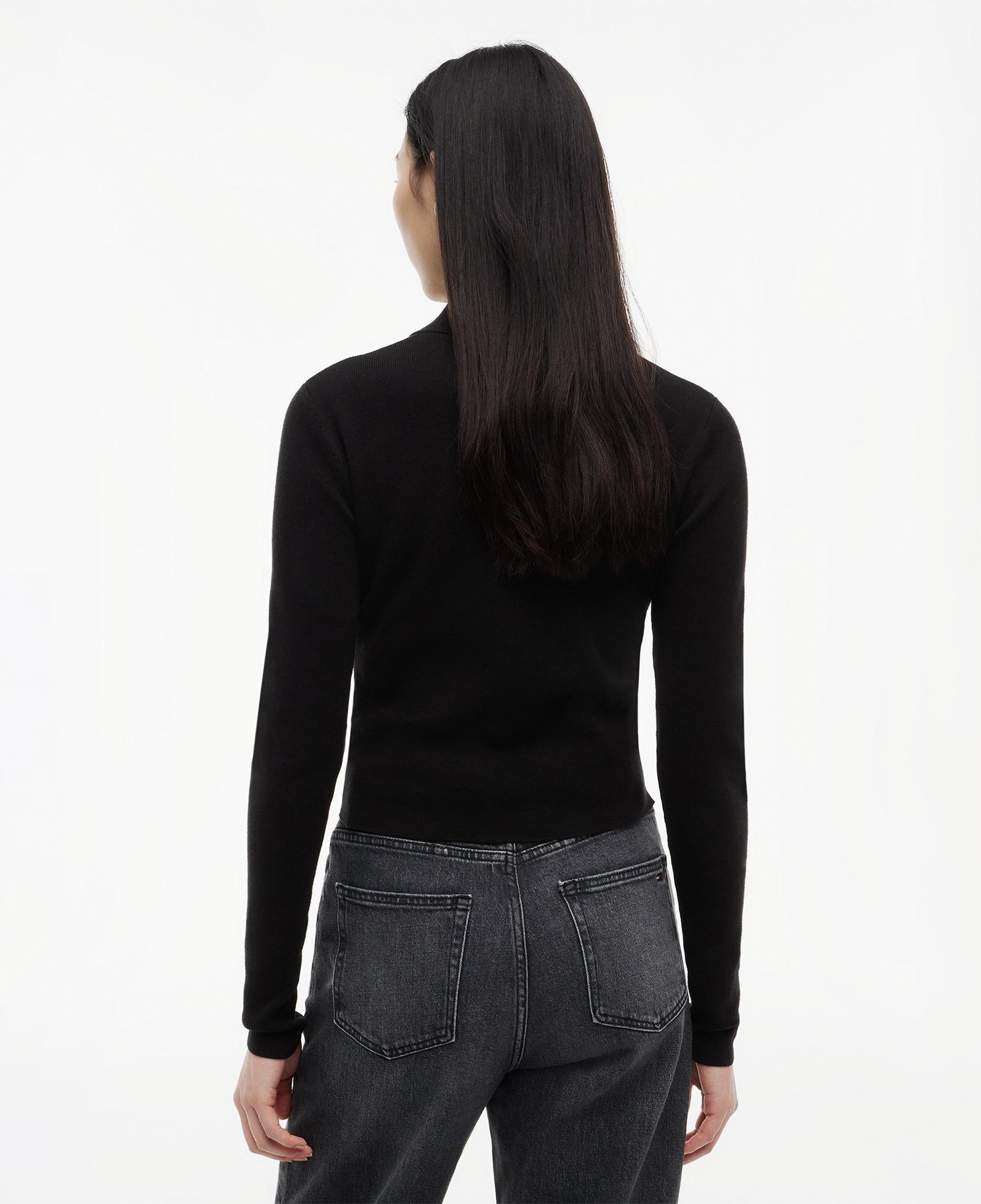 Tommy Hilfiger Zip High Neck Cardigan Kadın Siyah Hırka