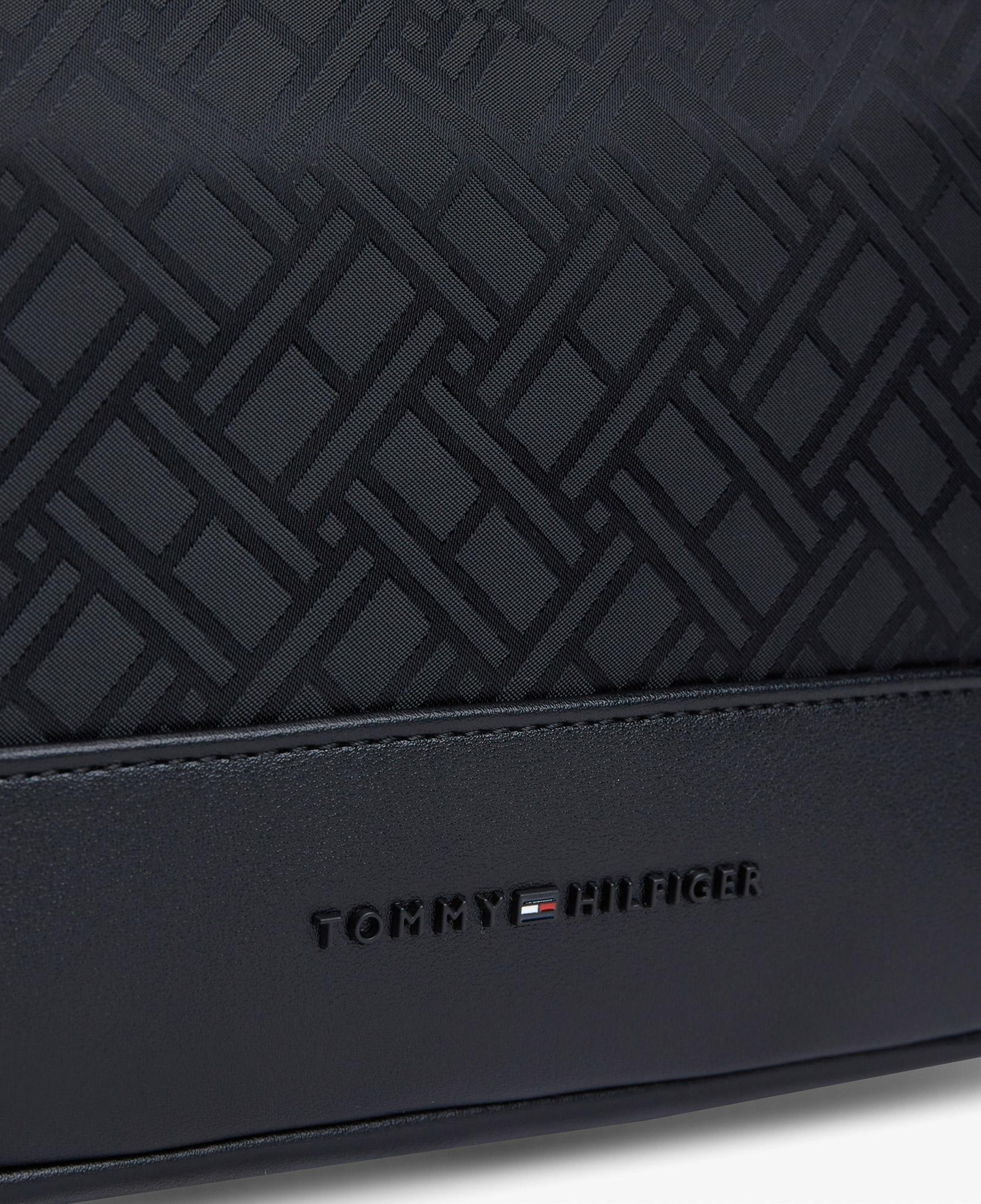 Tommy Hilfiger Nylon Jacquard Erkek Siyah El Çantası