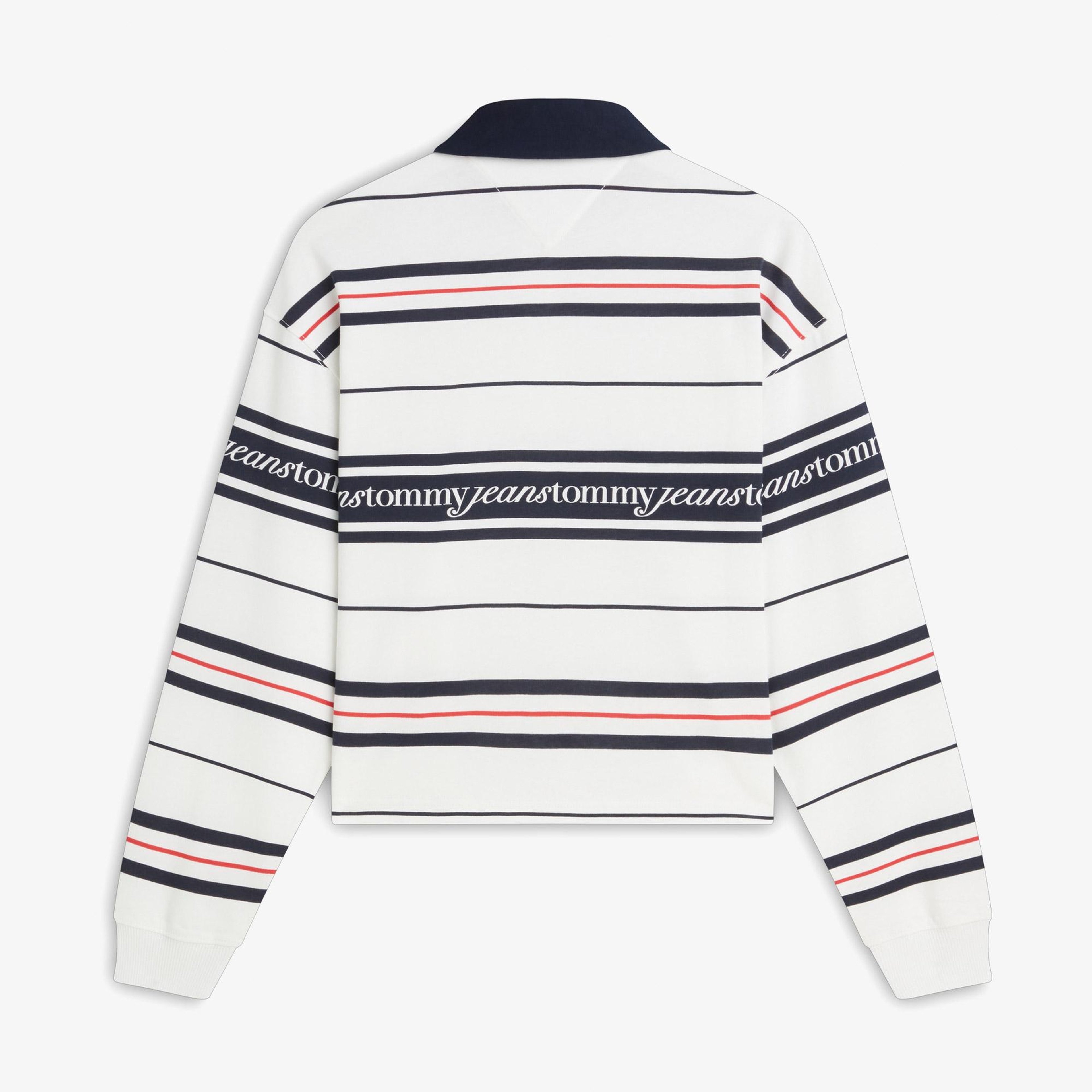 Tommy Hilfiger Script Rugby Kadın Beyaz Sweatshirt