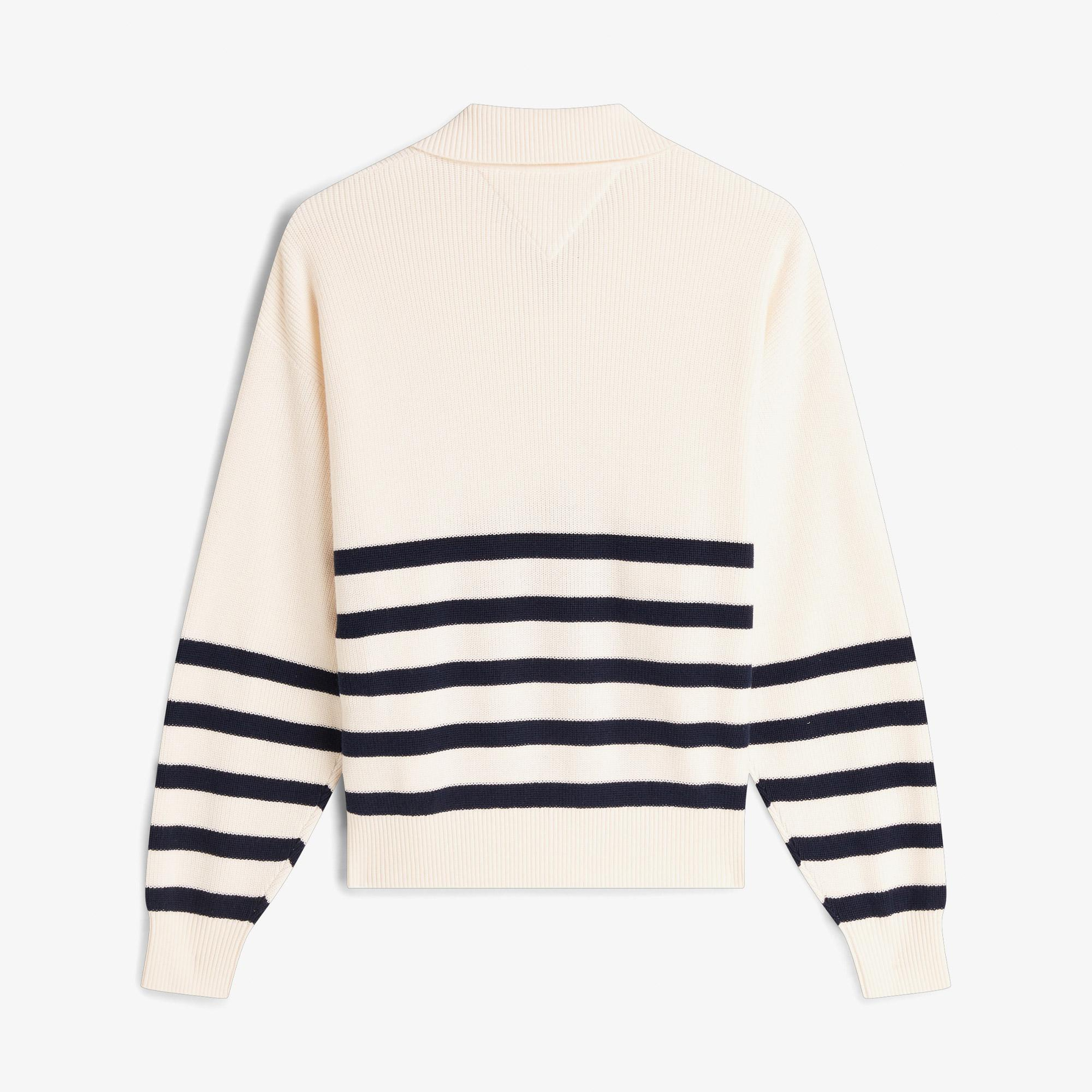 Tommy Hilfiger Quarter Zip Kadın Beyaz Triko