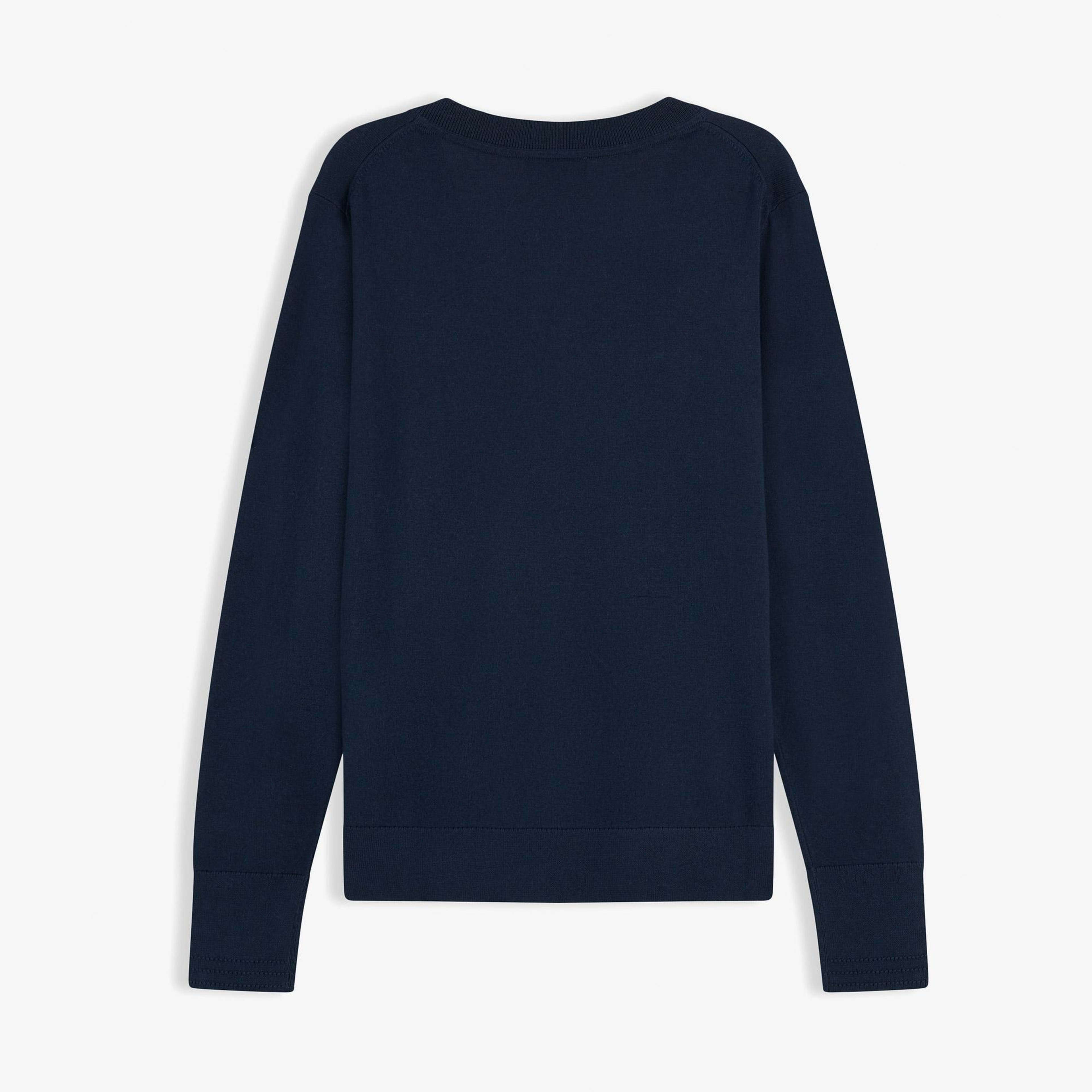 Tommy Hilfiger Stitch V Yaka Kadın Mavi Triko