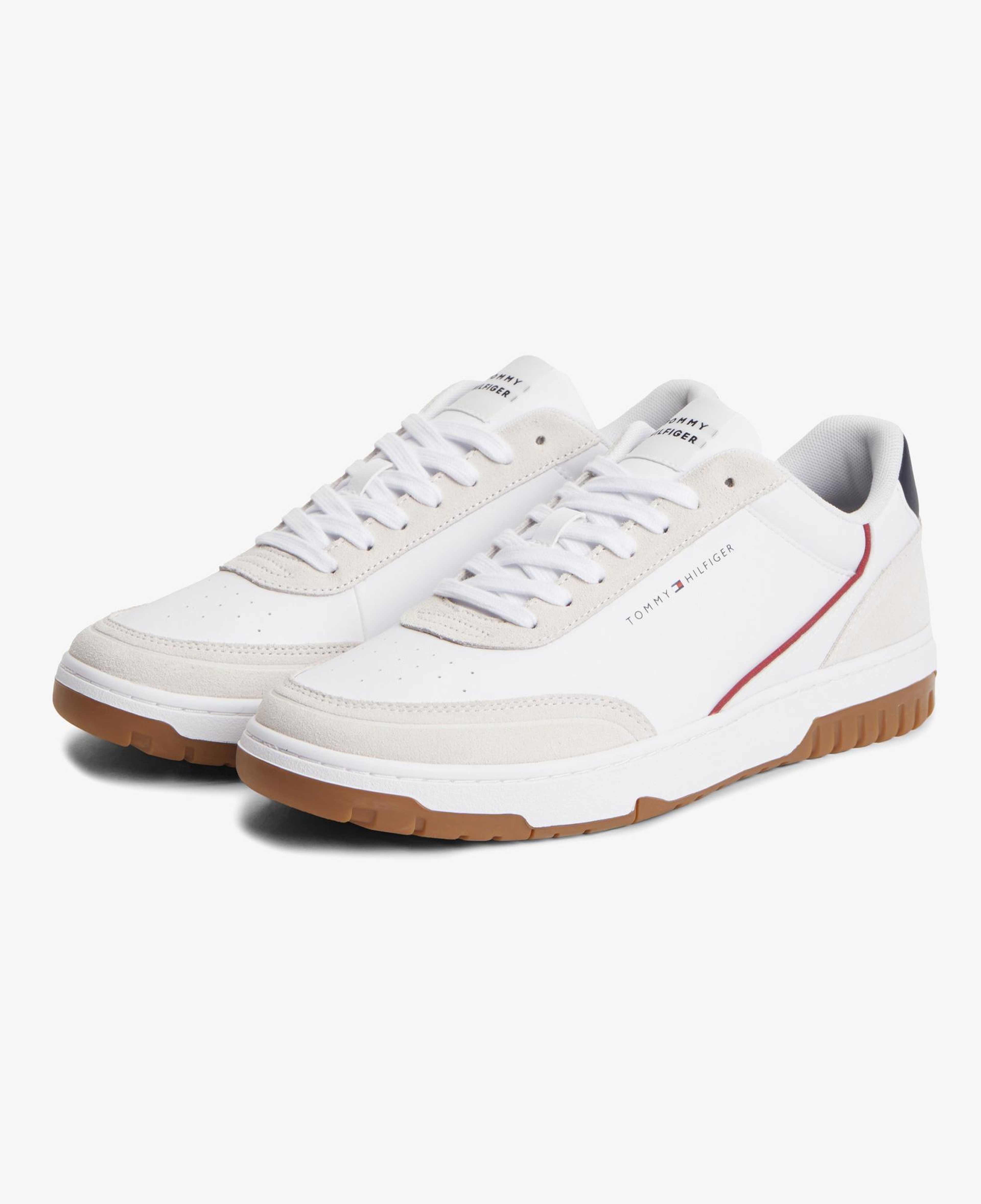 Tommy Hilfiger Basket Core Leather Suede Mix Erkek Mavi Sneaker